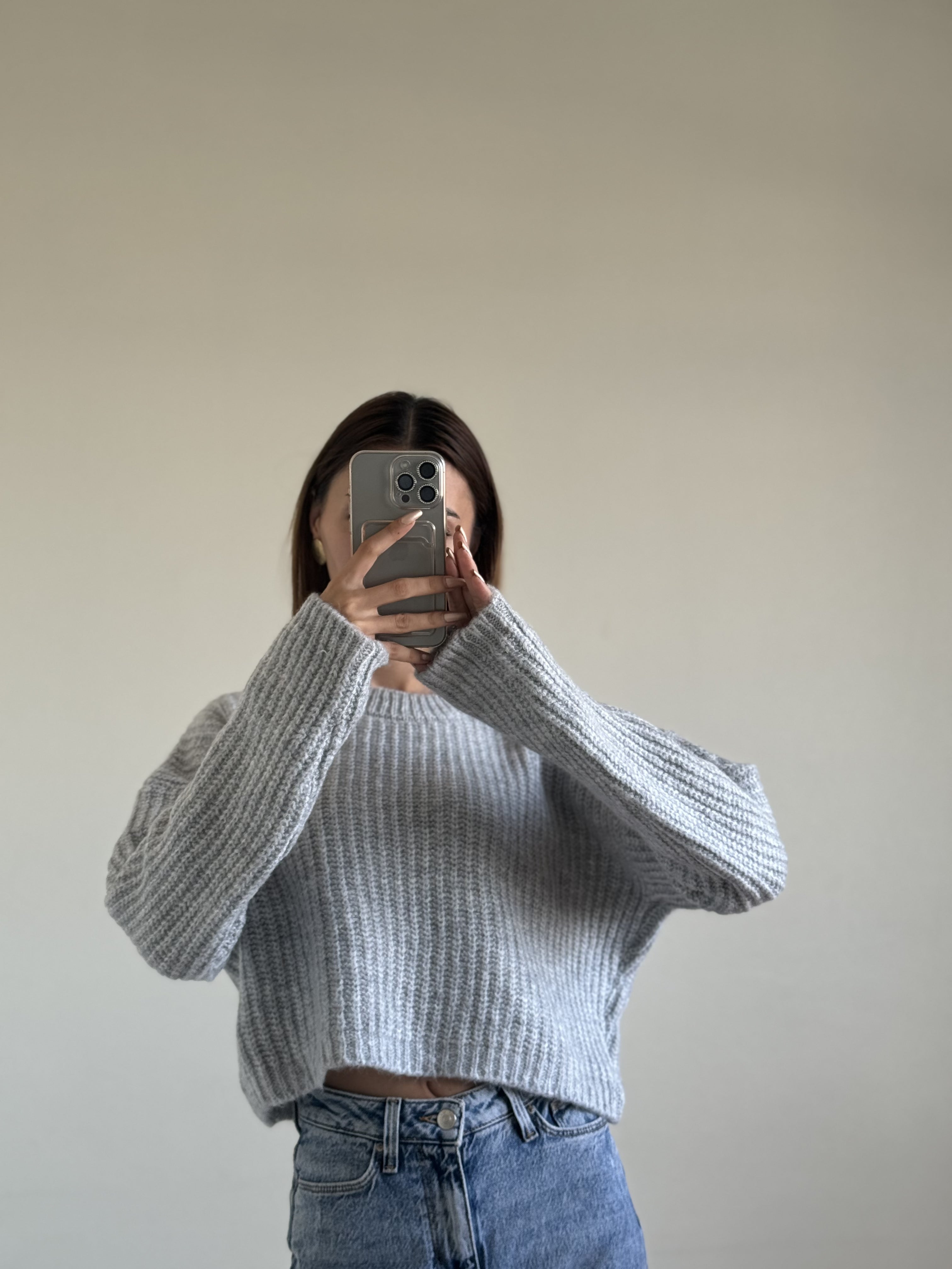 Gri Triko Yumoş Kazak