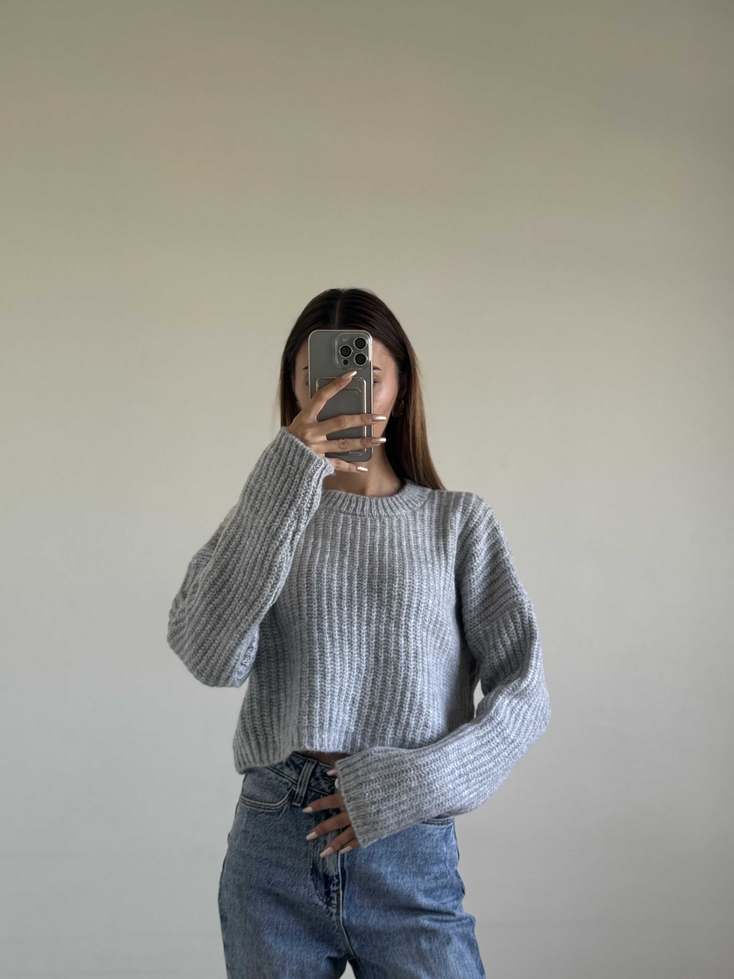 Gri Triko Yumoş Kazak