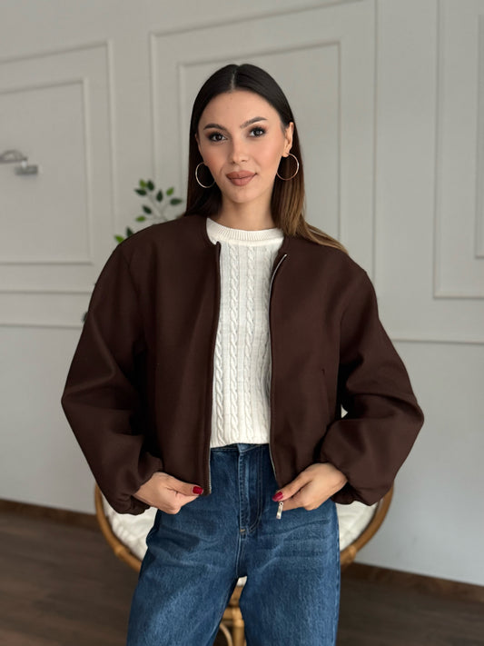 Hailey Kahve Bomber Ceket