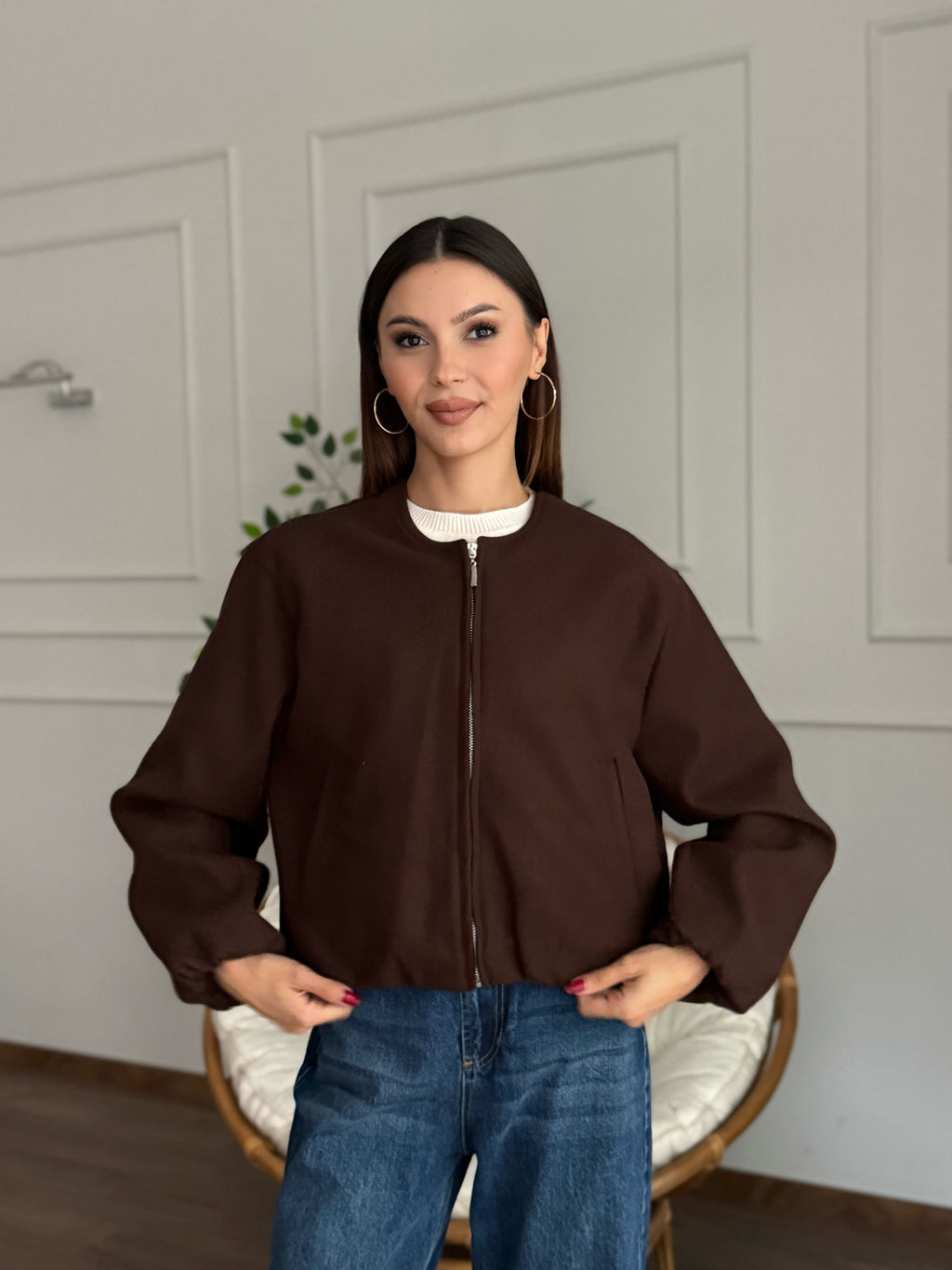 Hailey Kahve Bomber Ceket