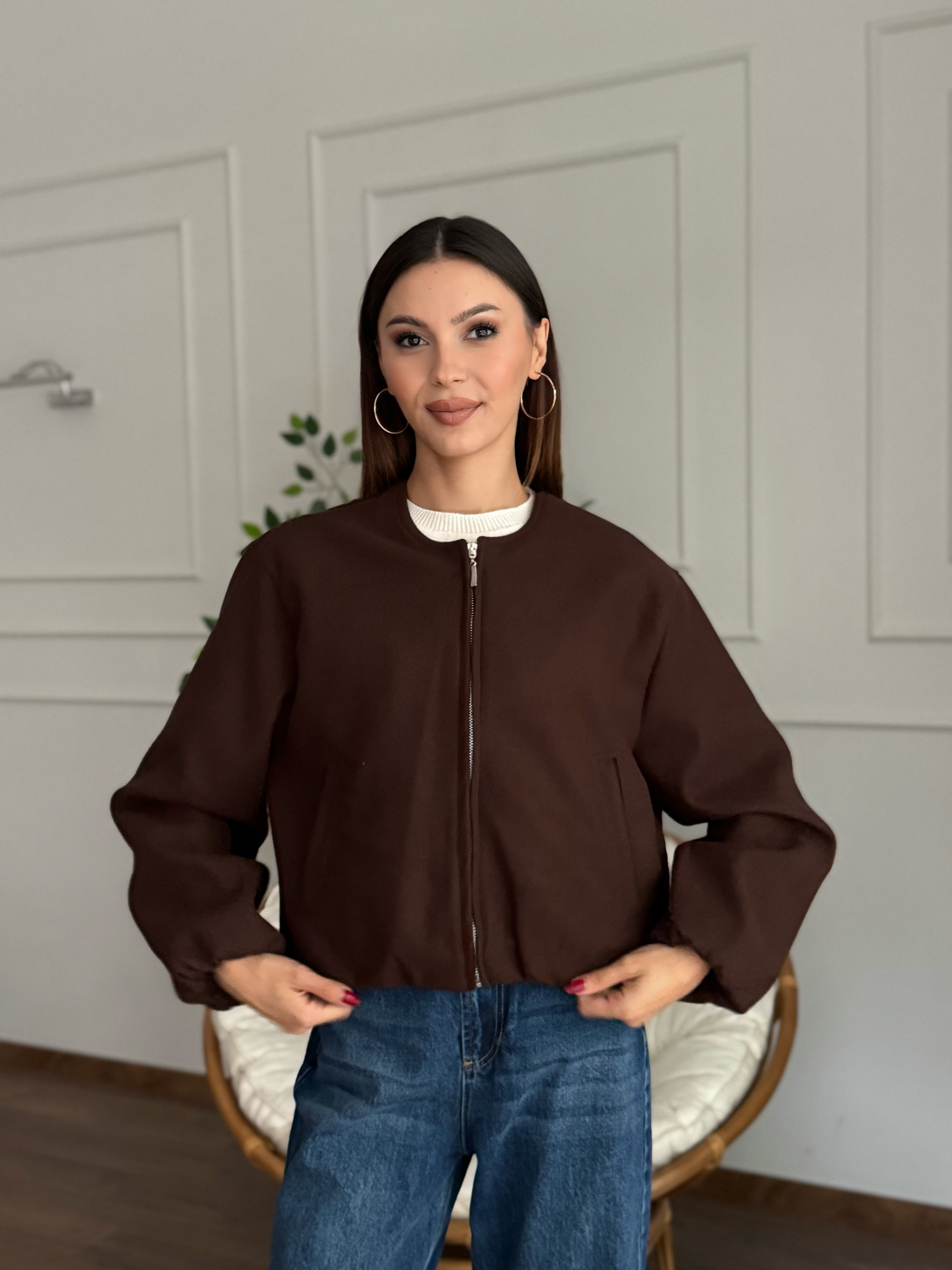 Hailey Kahve Bomber Ceket