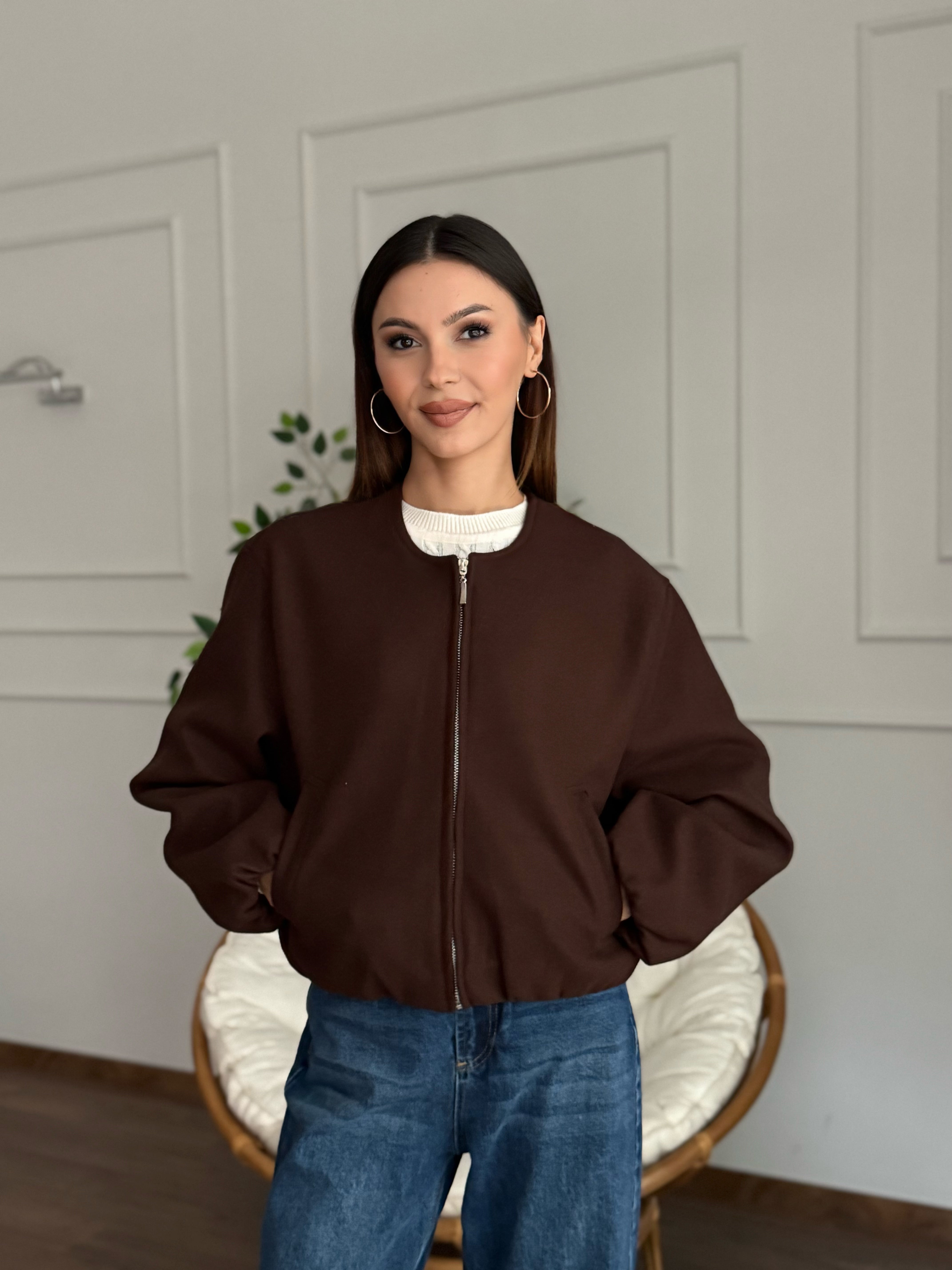 Hailey Kahve Bomber Ceket