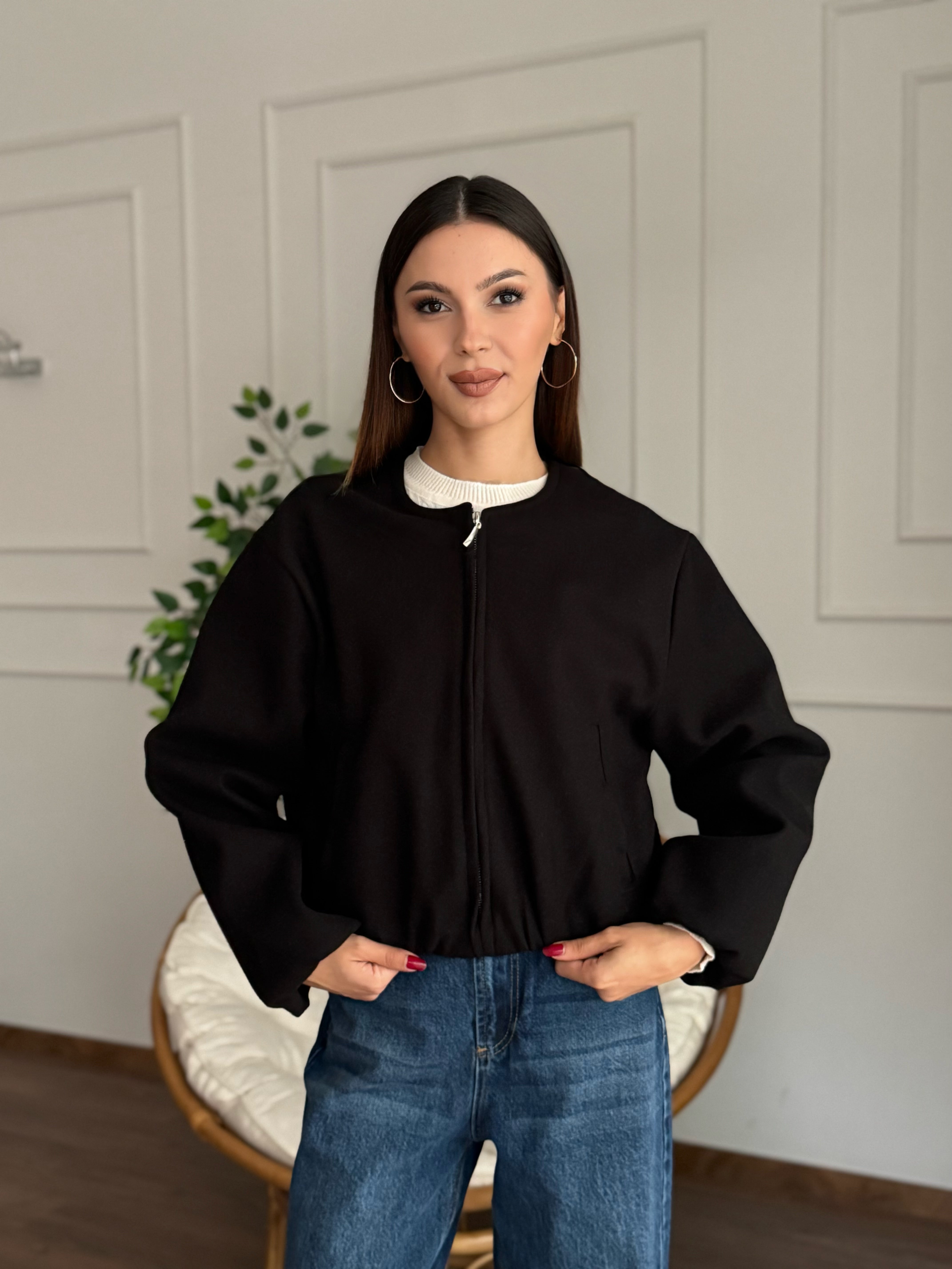 Hailey Siyah Bomber Ceket