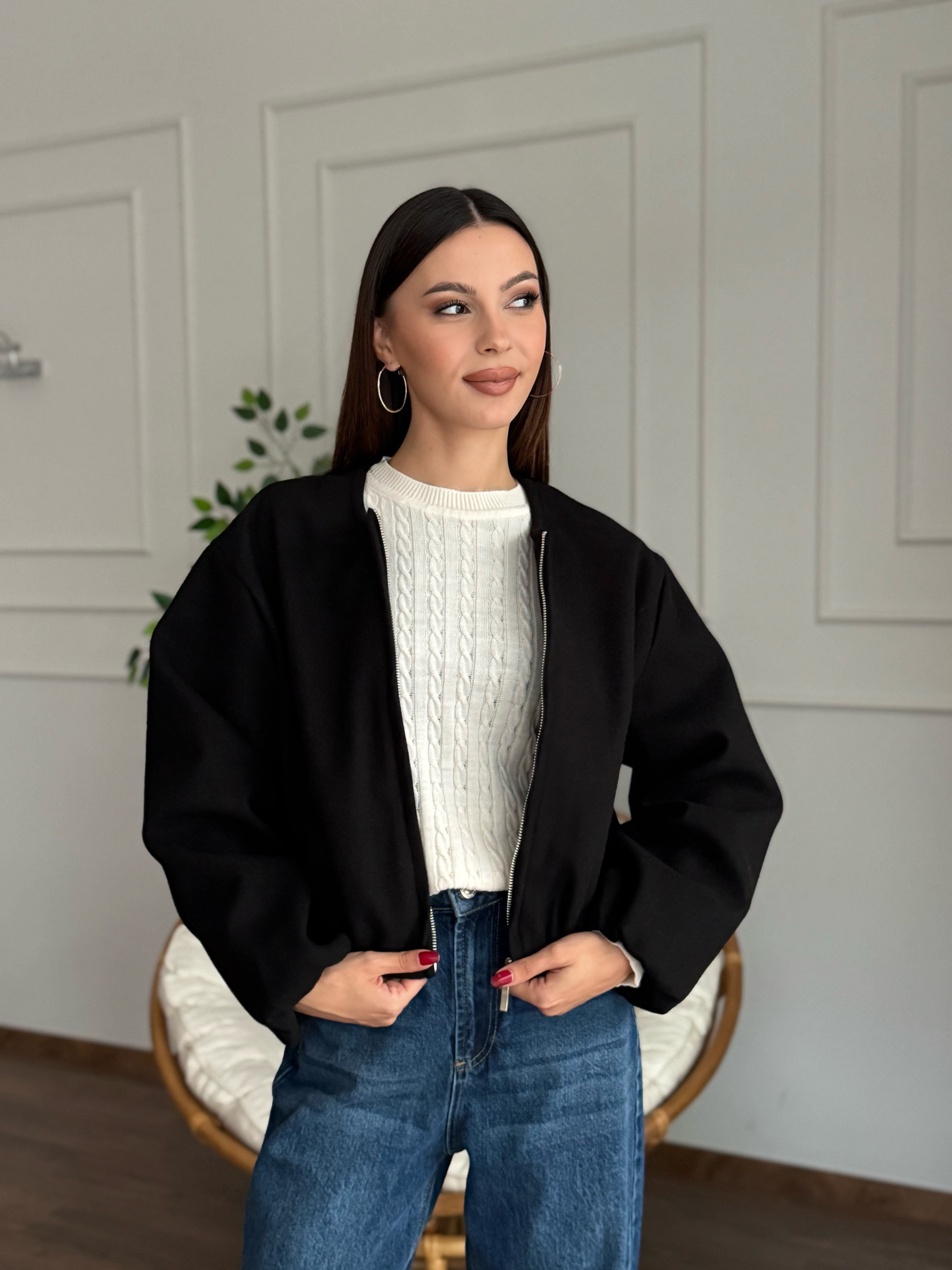 Hailey Siyah Bomber Ceket