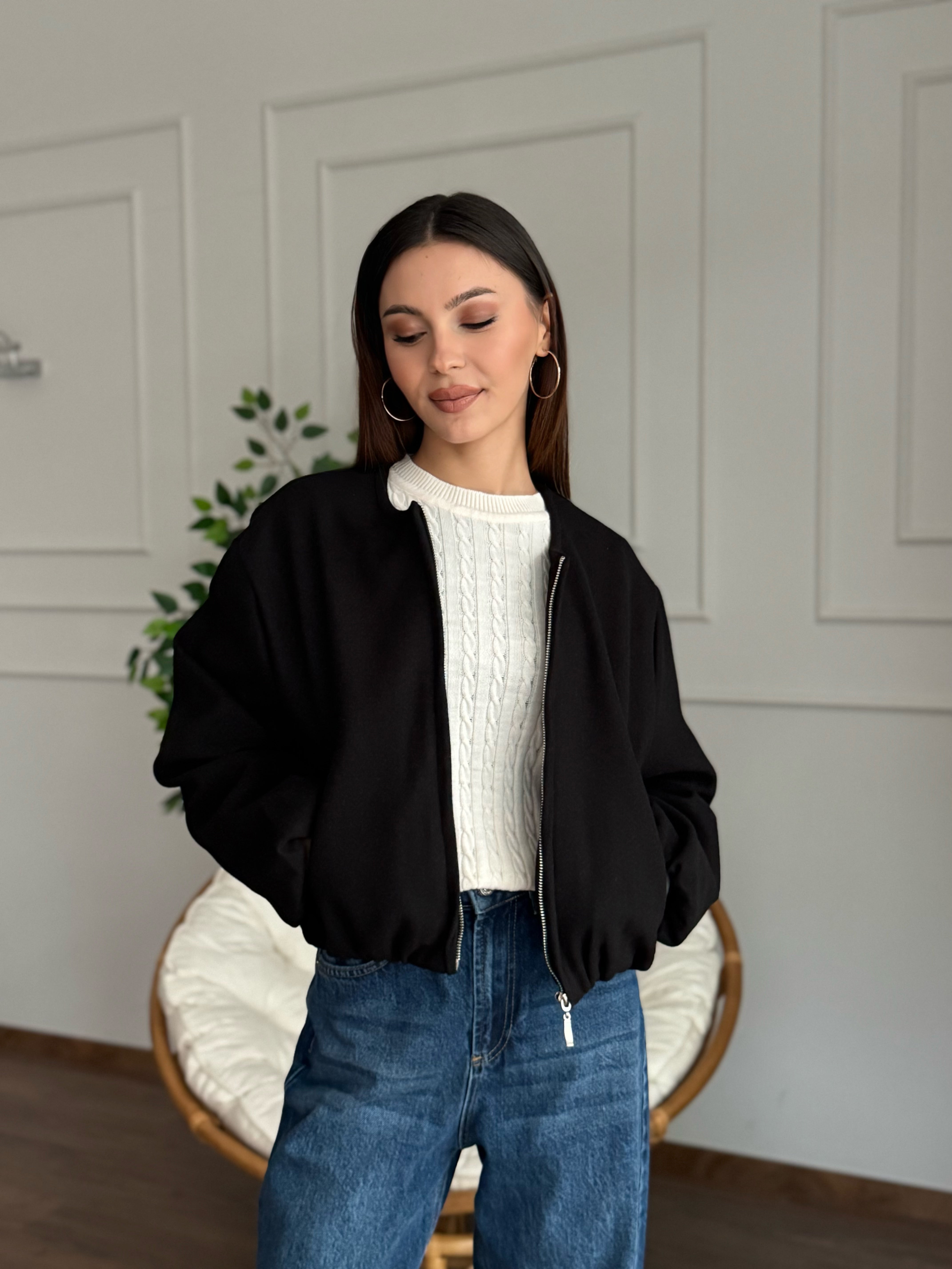 Hailey Siyah Bomber Ceket