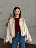 Hailey Bej Bomber Ceket