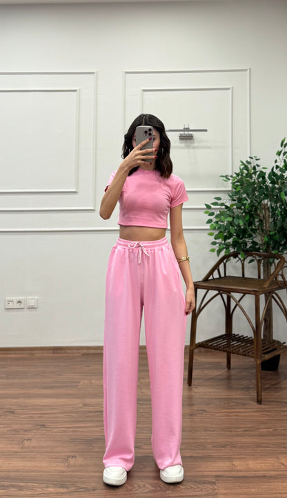 Mery Modal Kumaş Pembe Pantolon