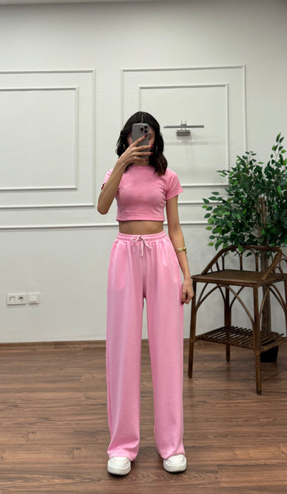 Mery Modal Kumaş Pembe Pantolon