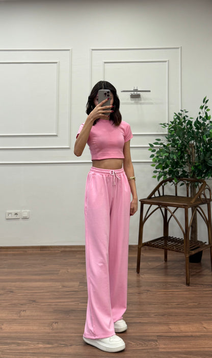 Mery Modal Kumaş Pembe Pantolon