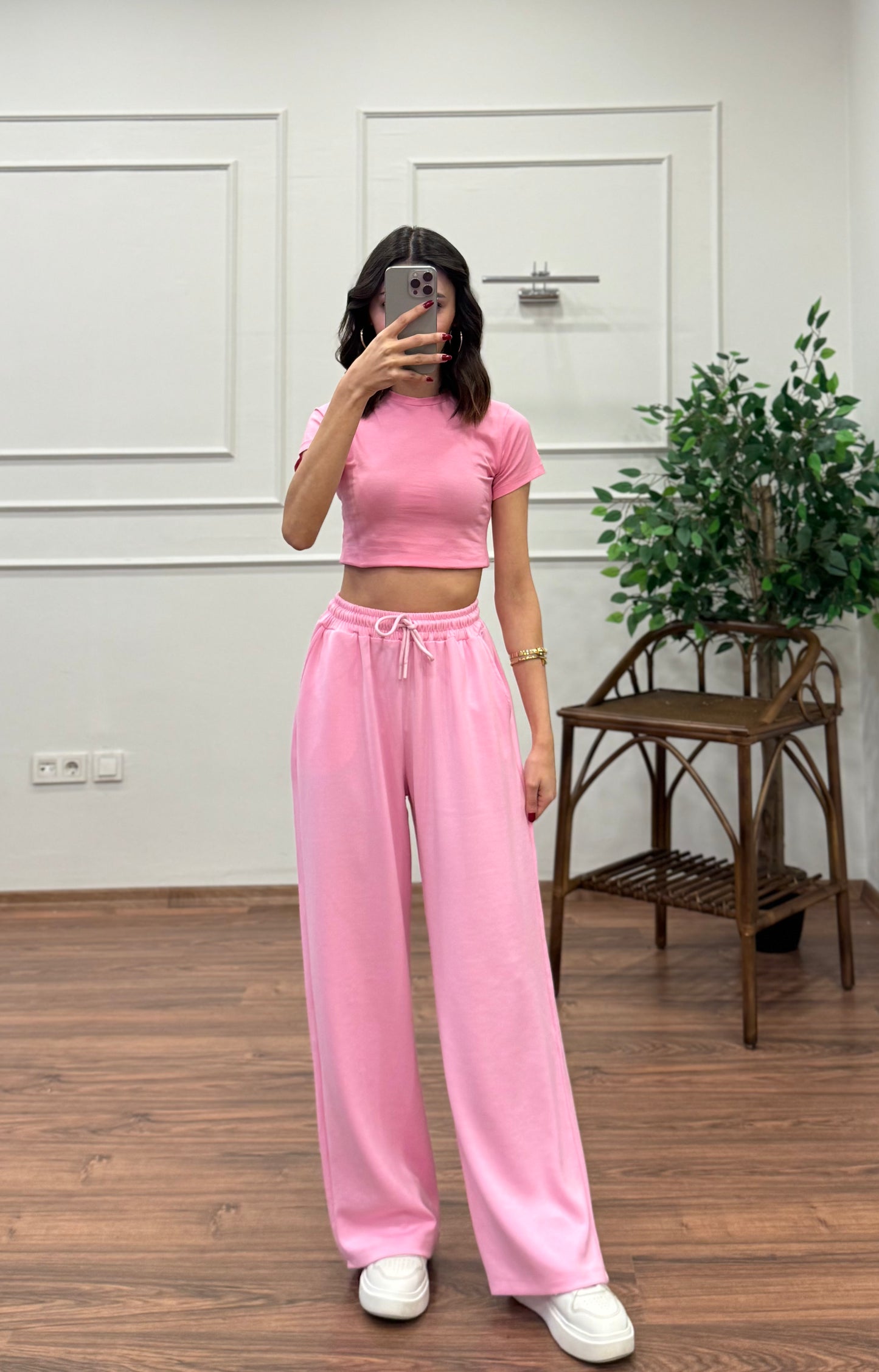 Mery Modal Kumaş Pembe Pantolon