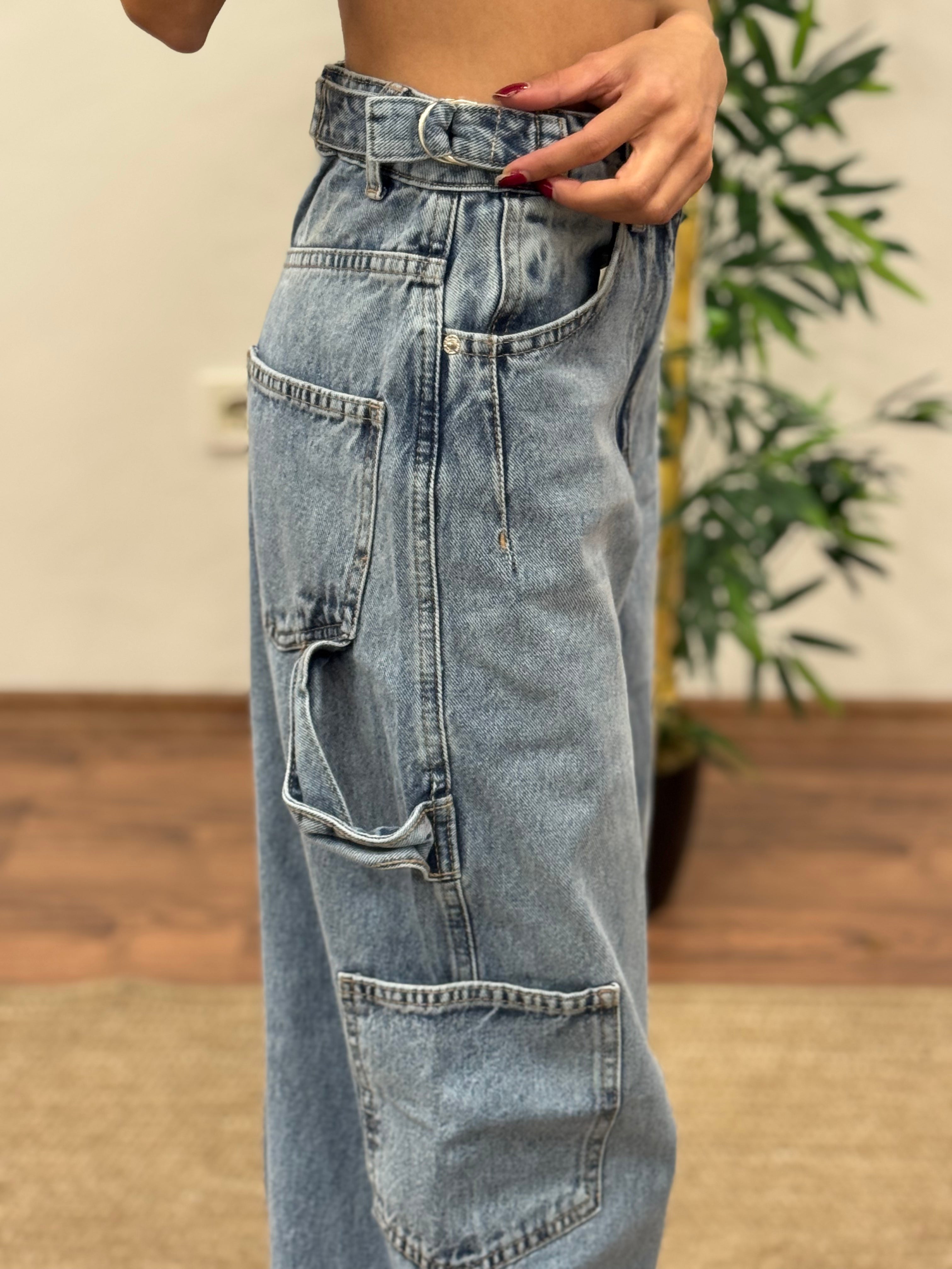 Buz Mavi Baggy Jean