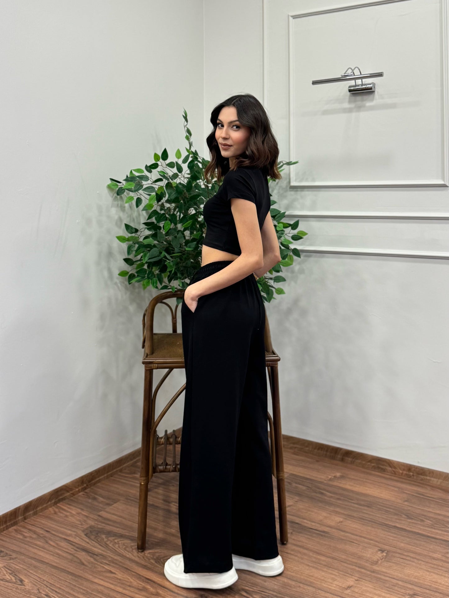 Mery Modal Kumaş Siyah Pantolon