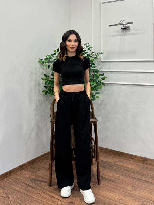 Mery Modal Kumaş Siyah Pantolon