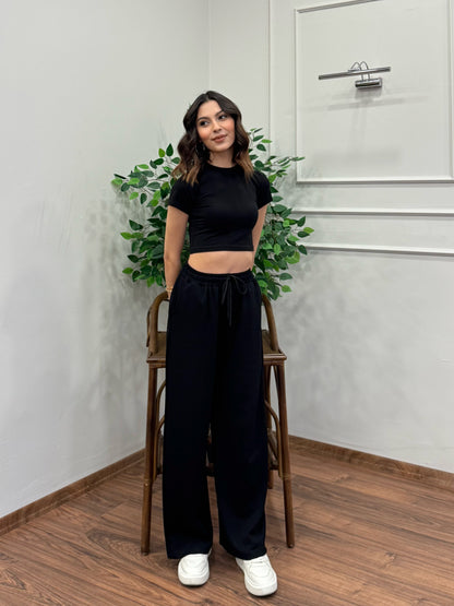 Mery Modal Kumaş Siyah Pantolon