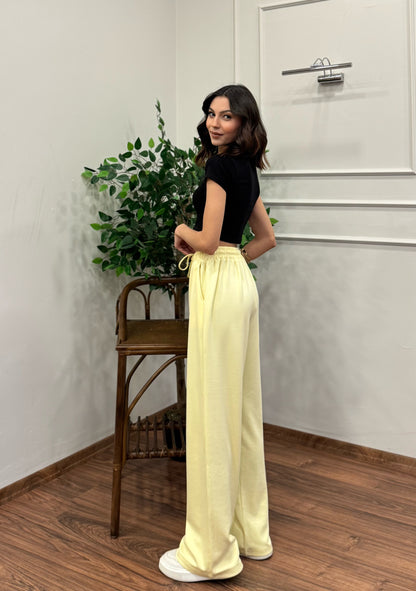 Mery Modal Kumaş Limon Sarı Pantolon