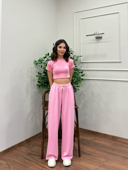 Mery Modal Kumaş Pembe Pantolon