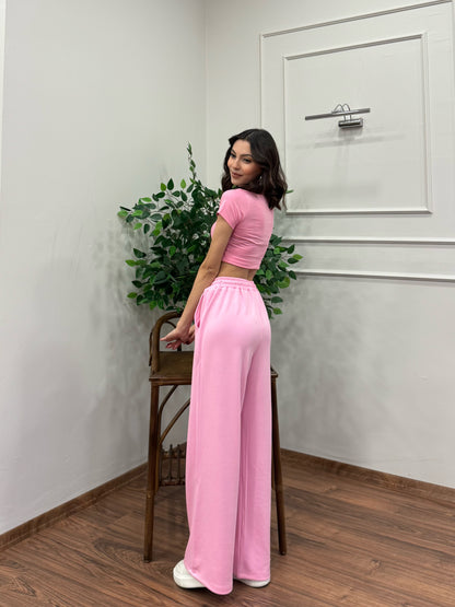 Mery Modal Kumaş Pembe Pantolon