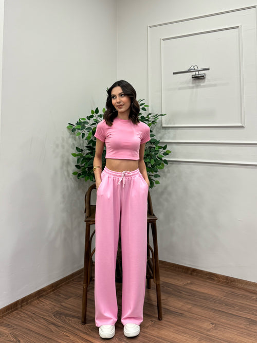 Mery Modal Kumaş Pembe Pantolon