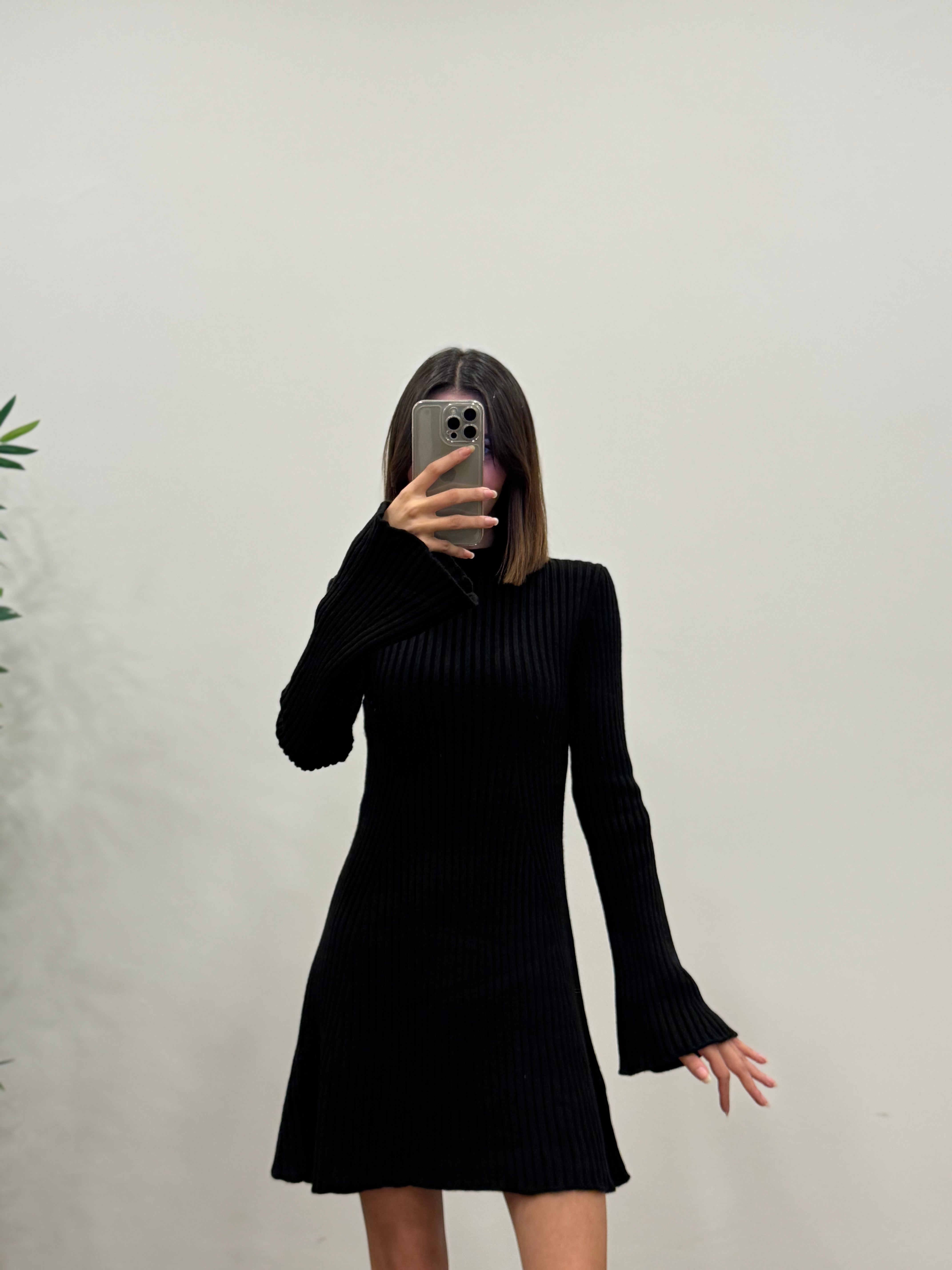 Triko İspanyol Pinterest Siyah Elbise