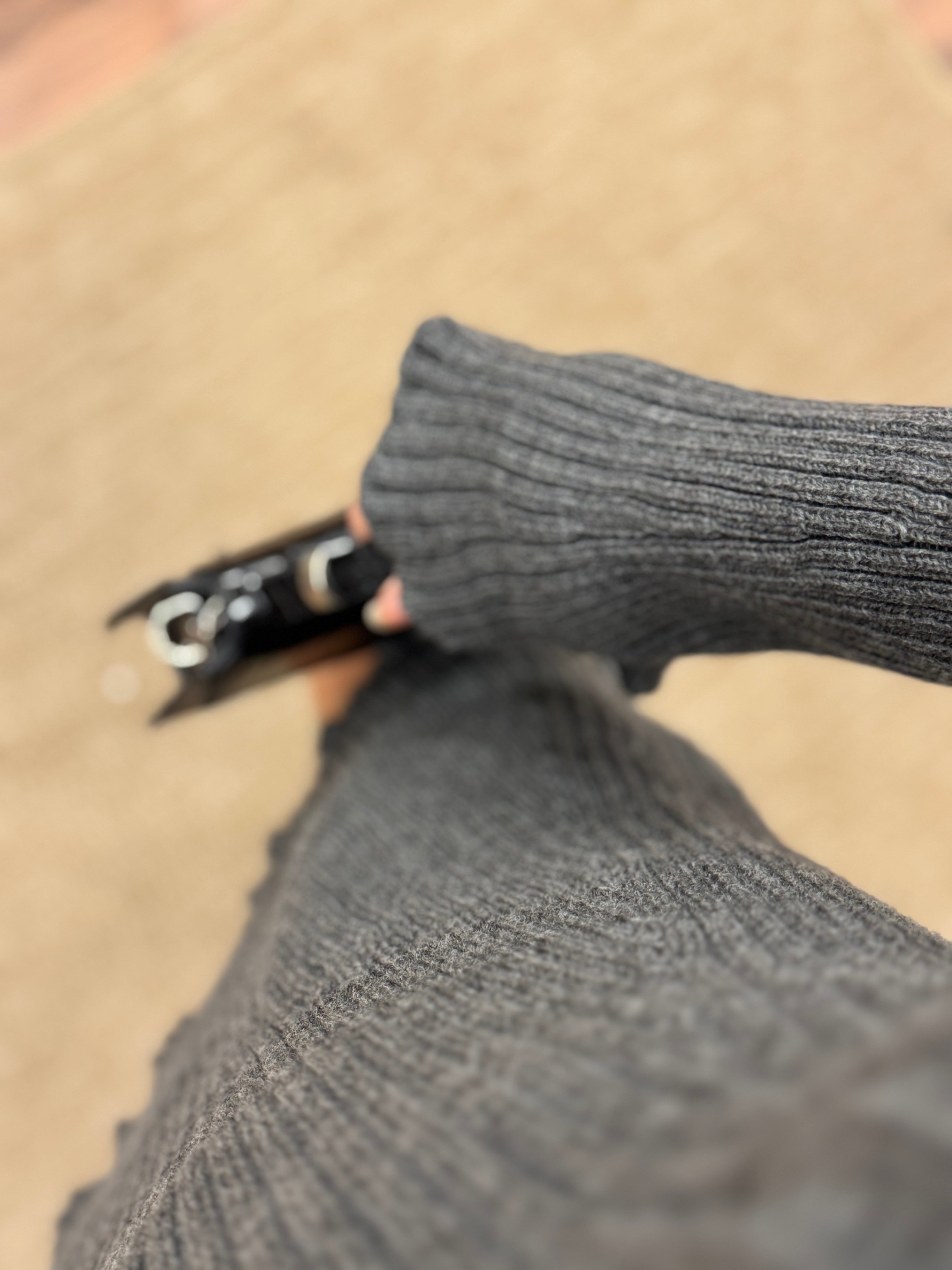 Triko İspanyol Pinterest Gri Elbise