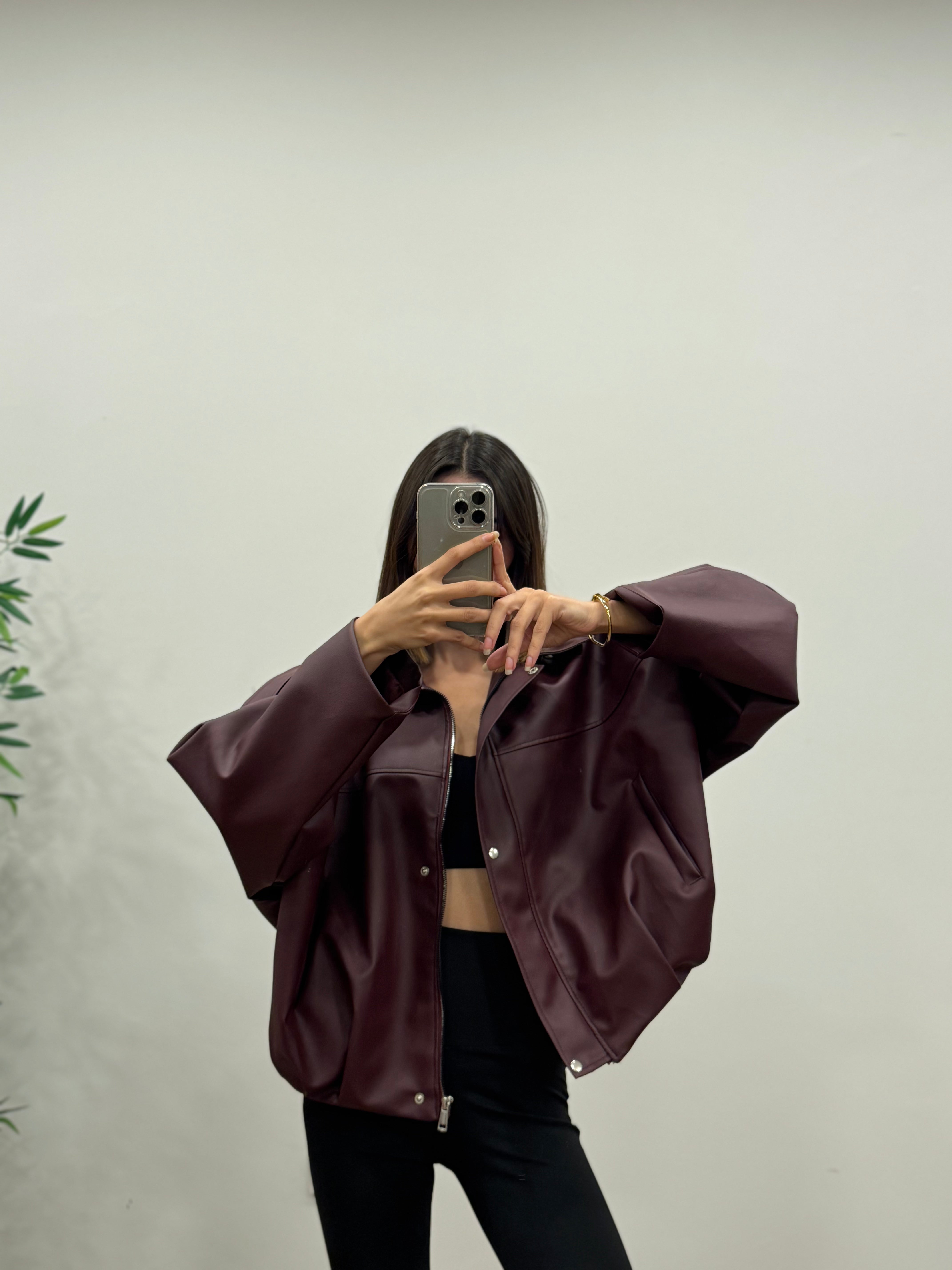 Harley Bordo Deri Ceket