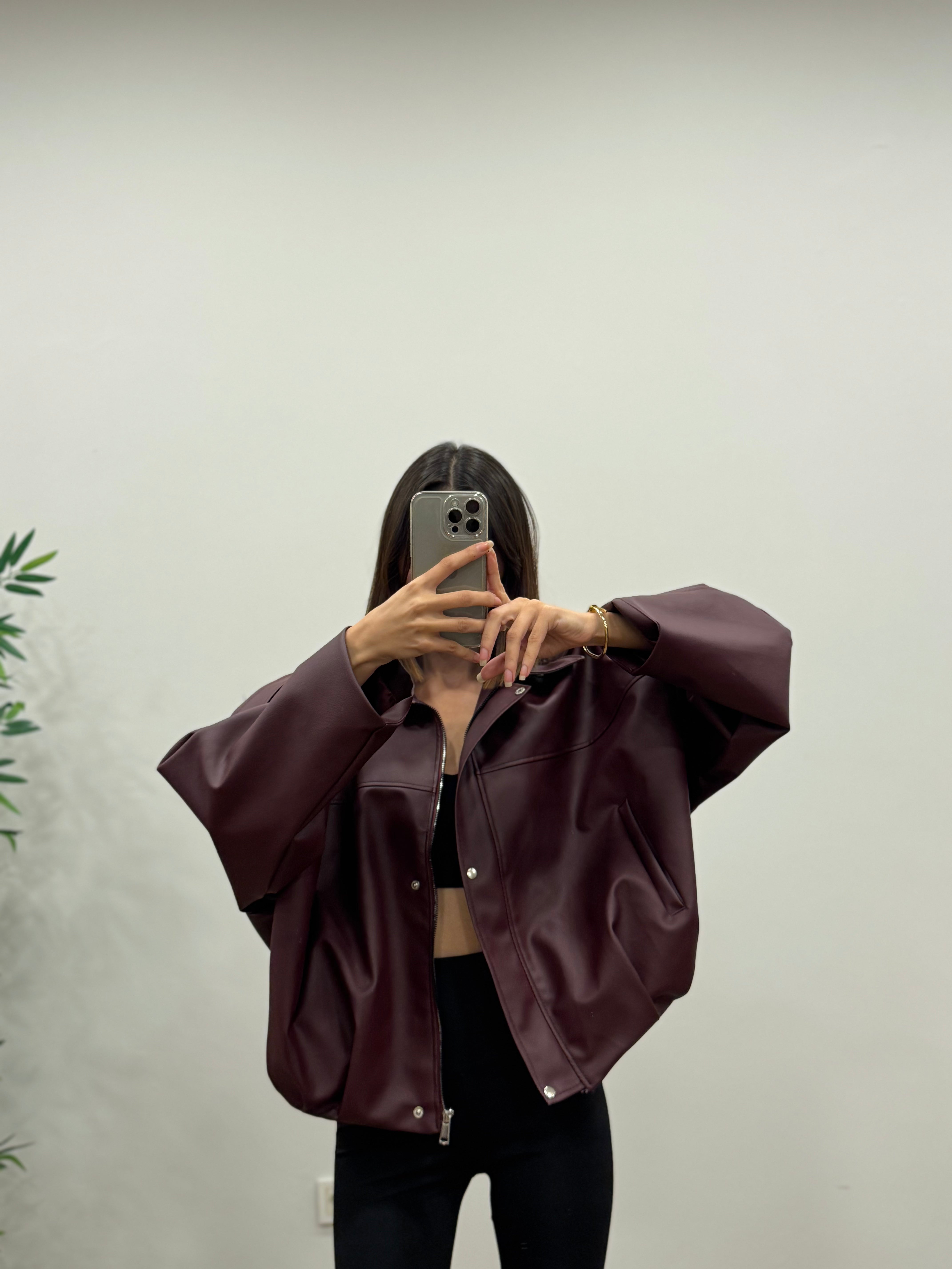 Harley Bordo Deri Ceket