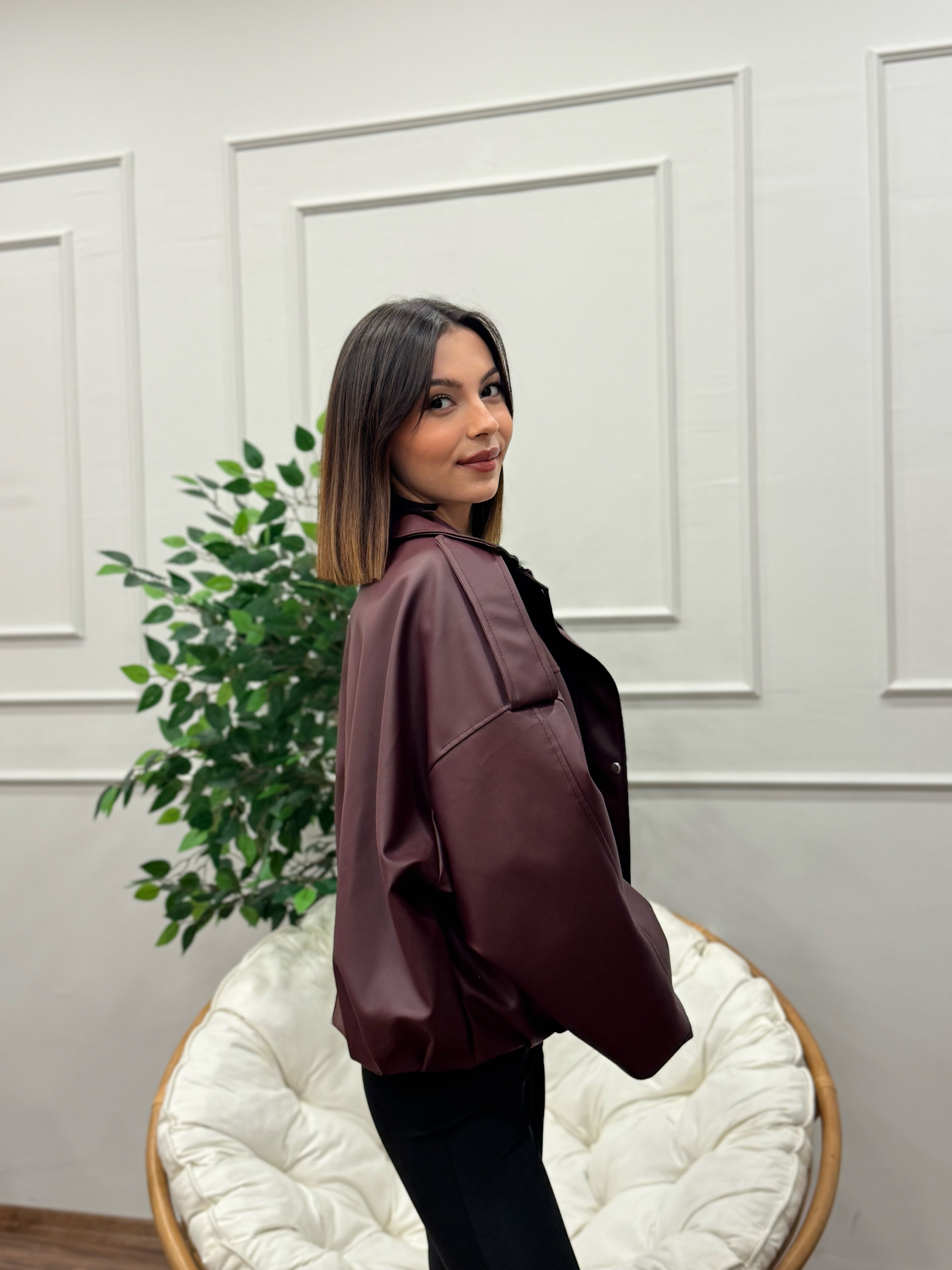 Harley Bordo Deri Ceket