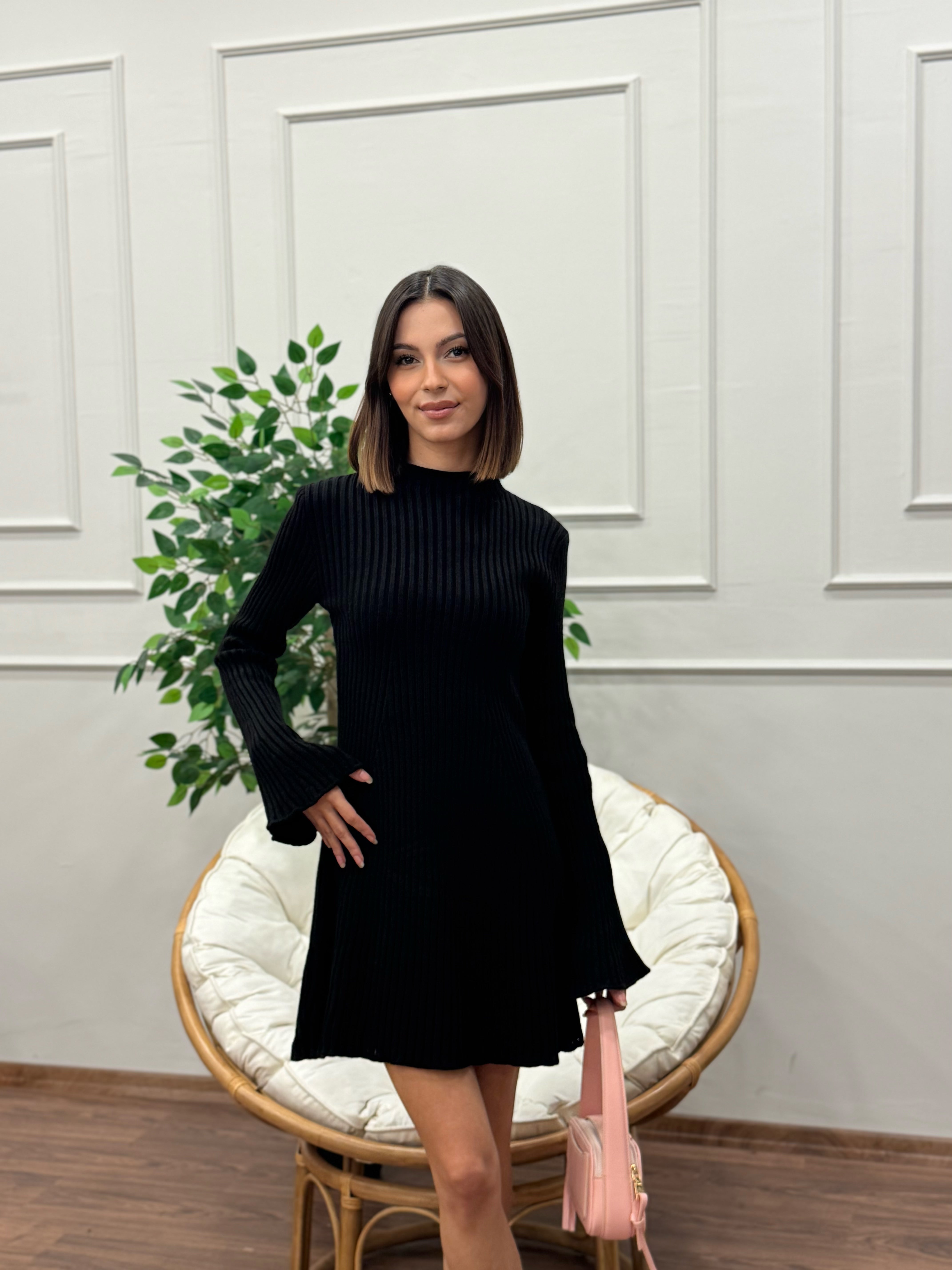 Triko İspanyol Pinterest Siyah Elbise