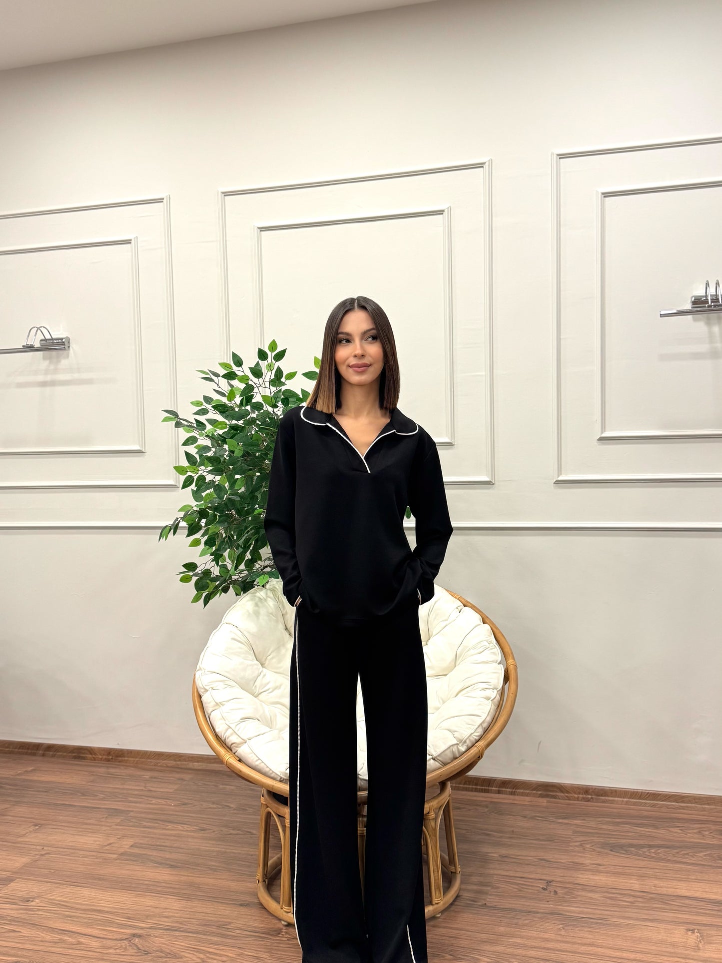 Safir Modal Kumaş Siyah Takım