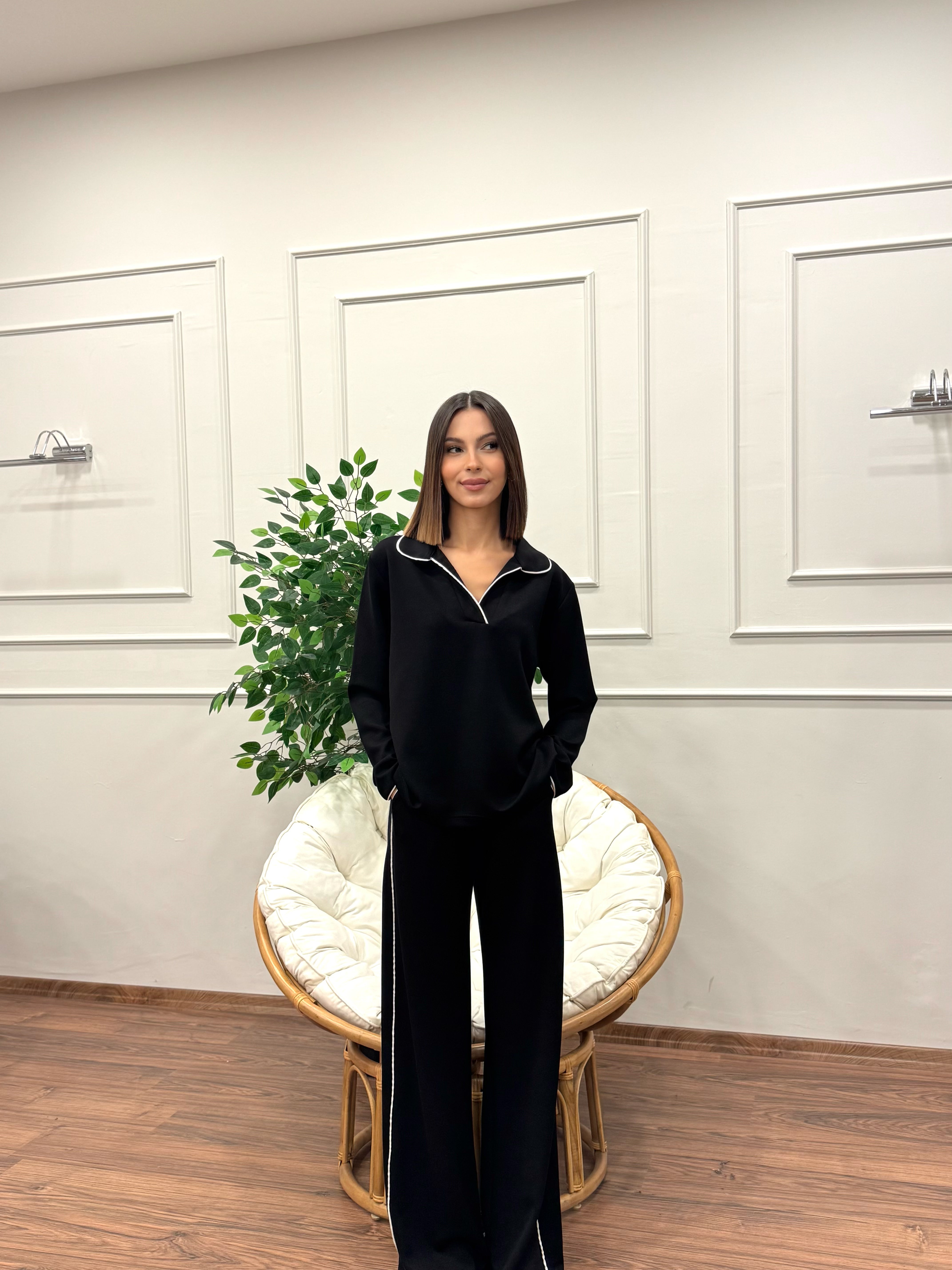 Safir Modal Kumaş Siyah Takım