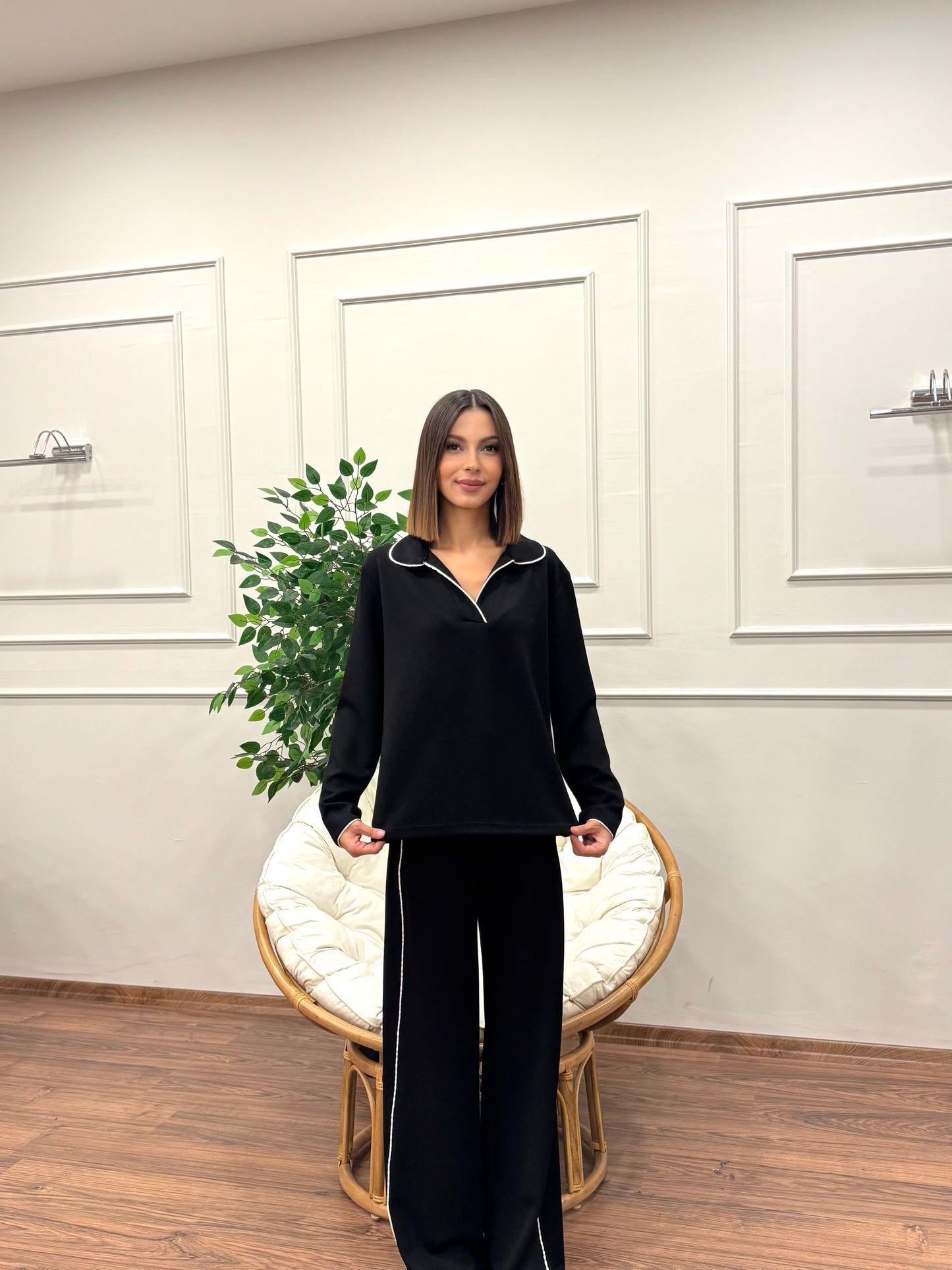 Safir Modal Kumaş Siyah Takım