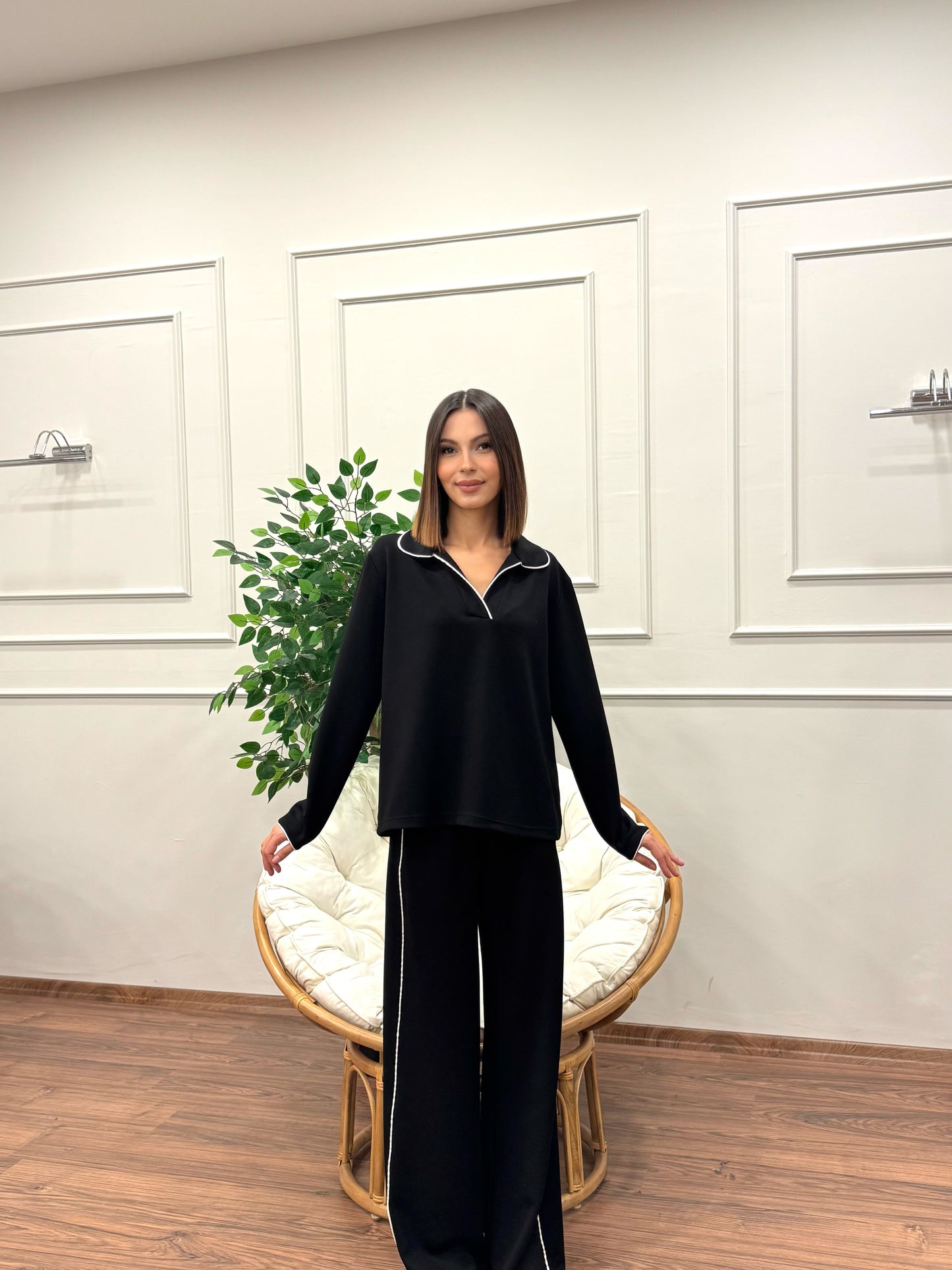 Safir Modal Kumaş Siyah Takım