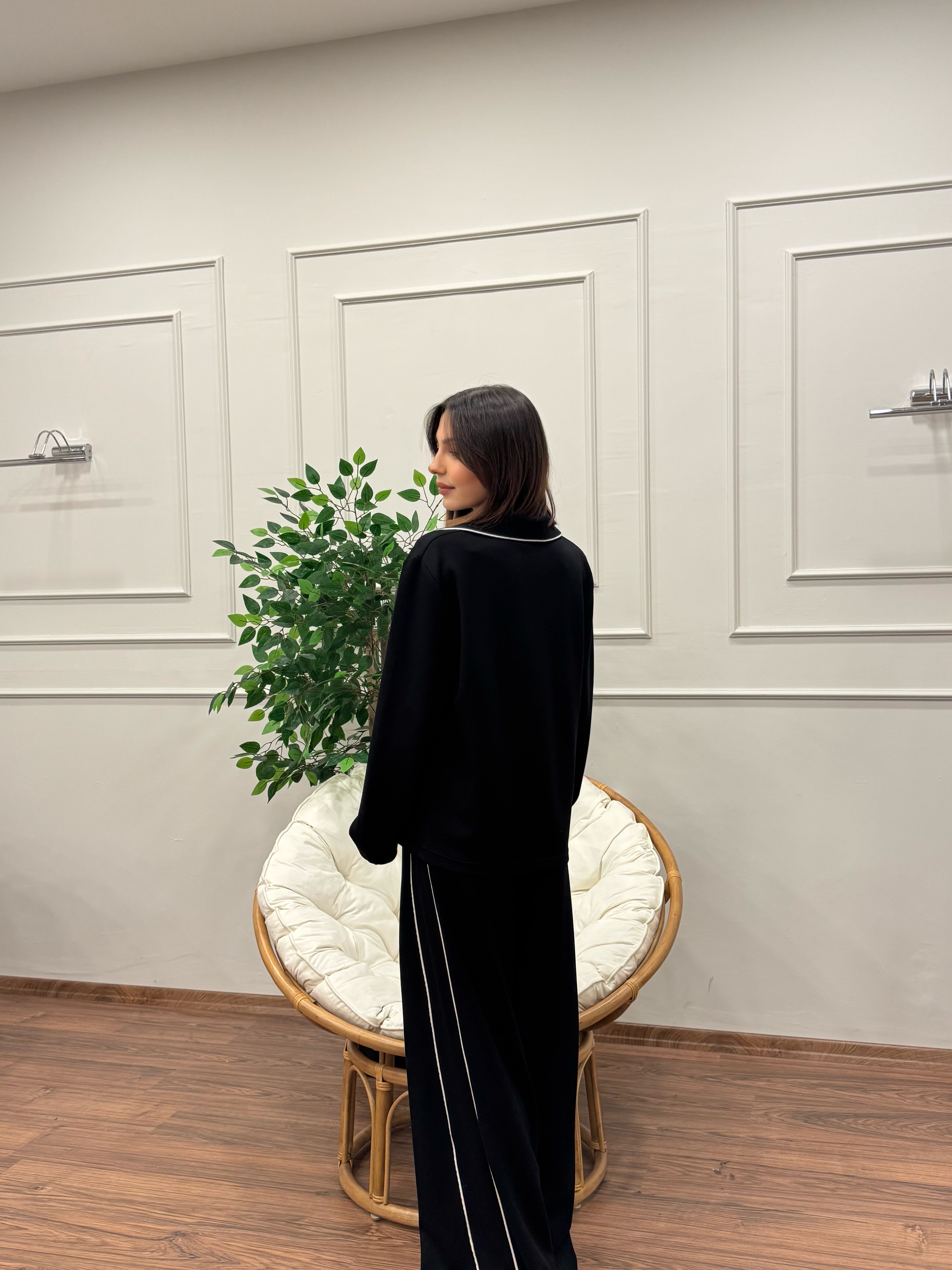 Safir Modal Kumaş Siyah Takım