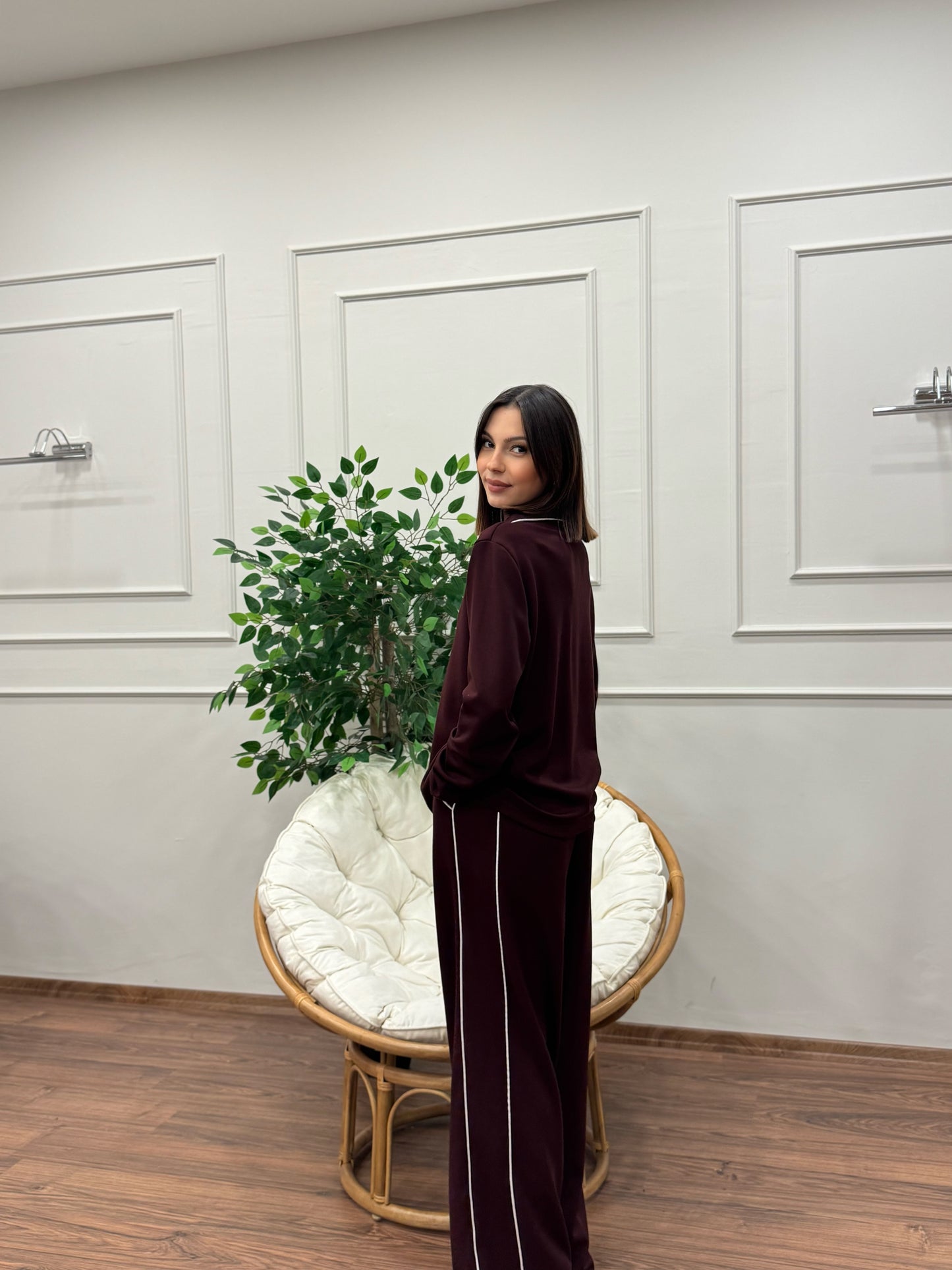 Safir Modal Kumaş Bordo Takım