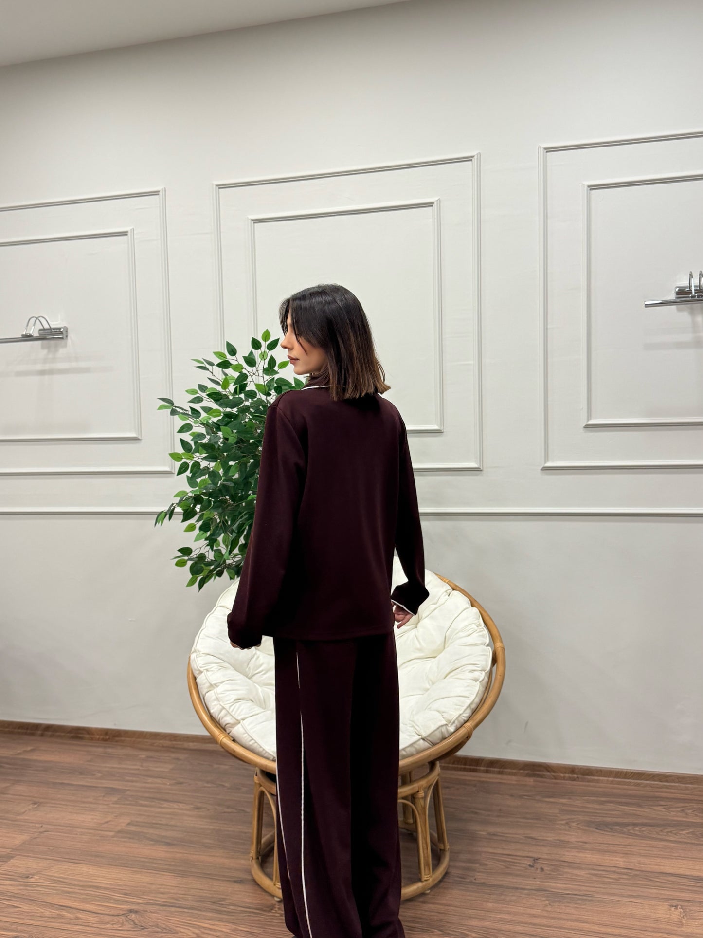 Safir Modal Kumaş Bordo Takım