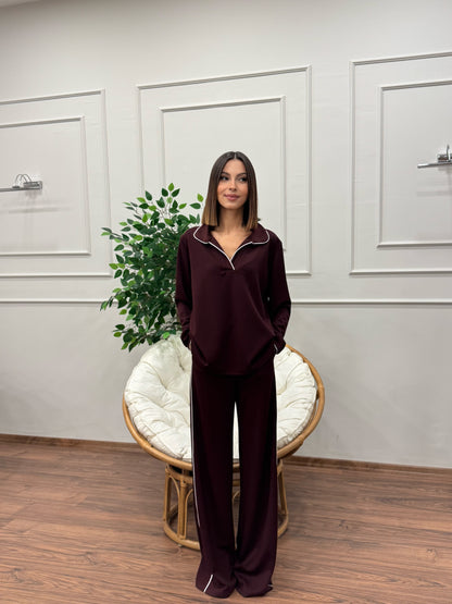 Safir Modal Kumaş Bordo Takım