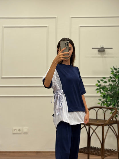 Tunik Pantolon Lacivert İkili Takım