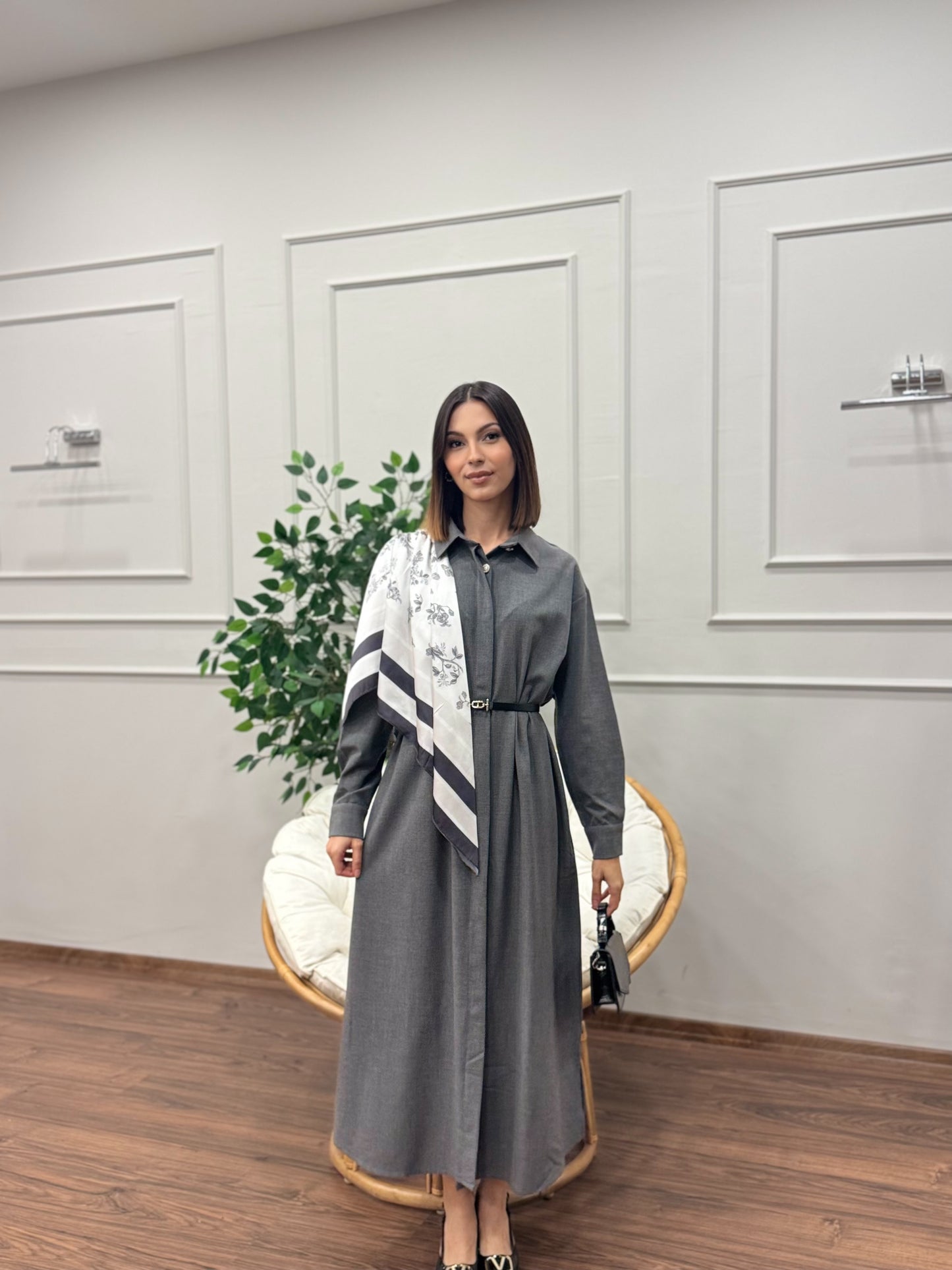 Ola Tasarım Kemerli Elbise