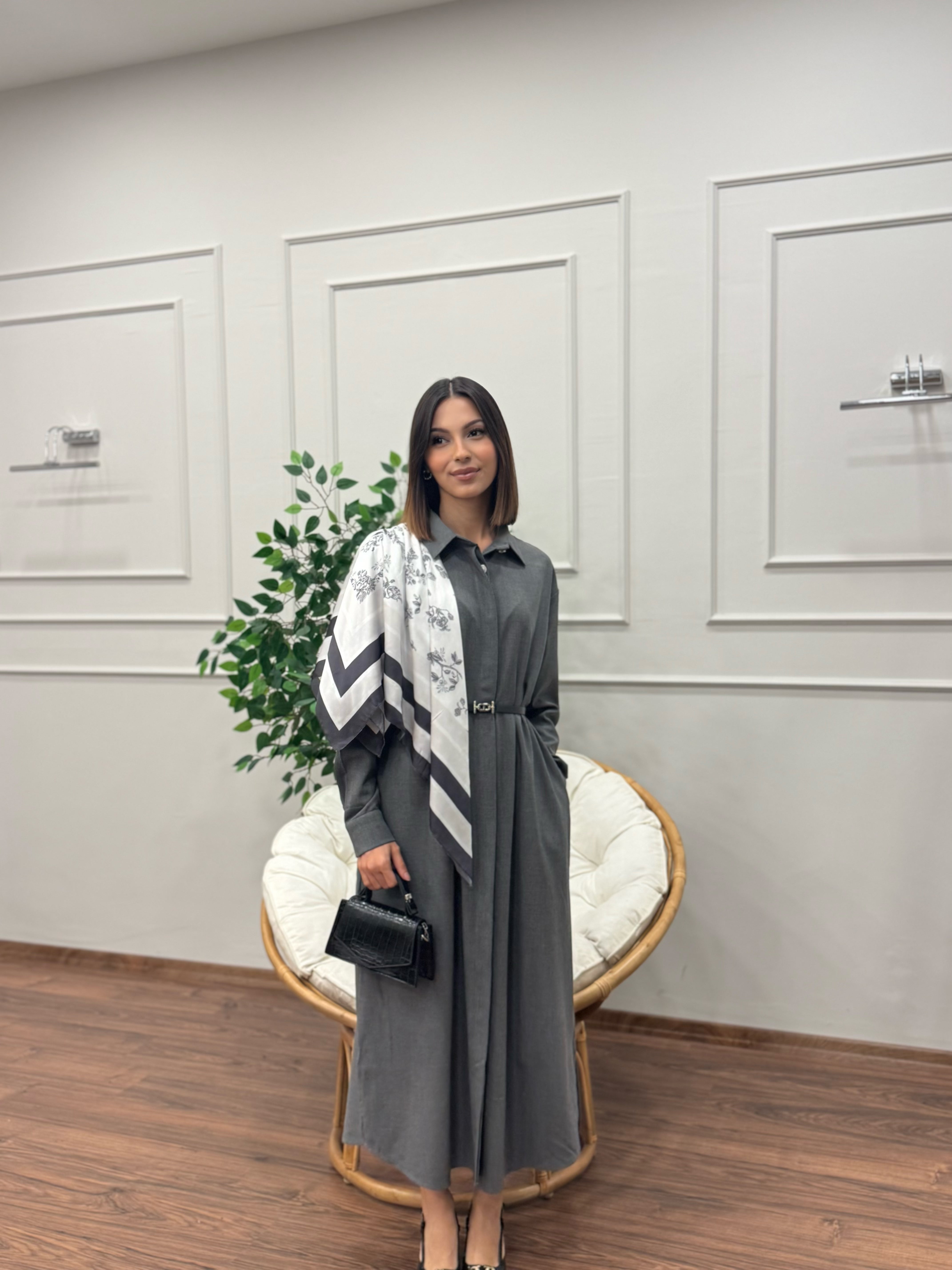 Ola Tasarım Kemerli Elbise