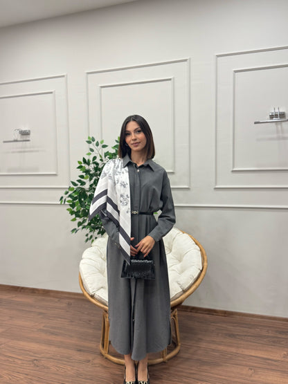 Ola Tasarım Kemerli Elbise