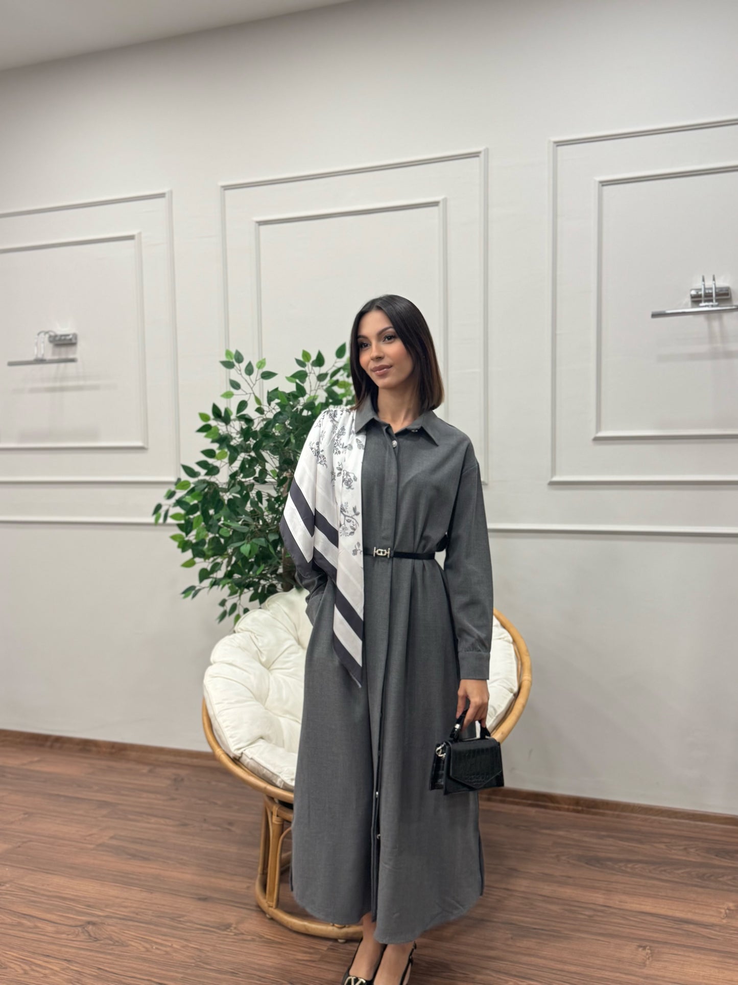 Ola Tasarım Kemerli Elbise