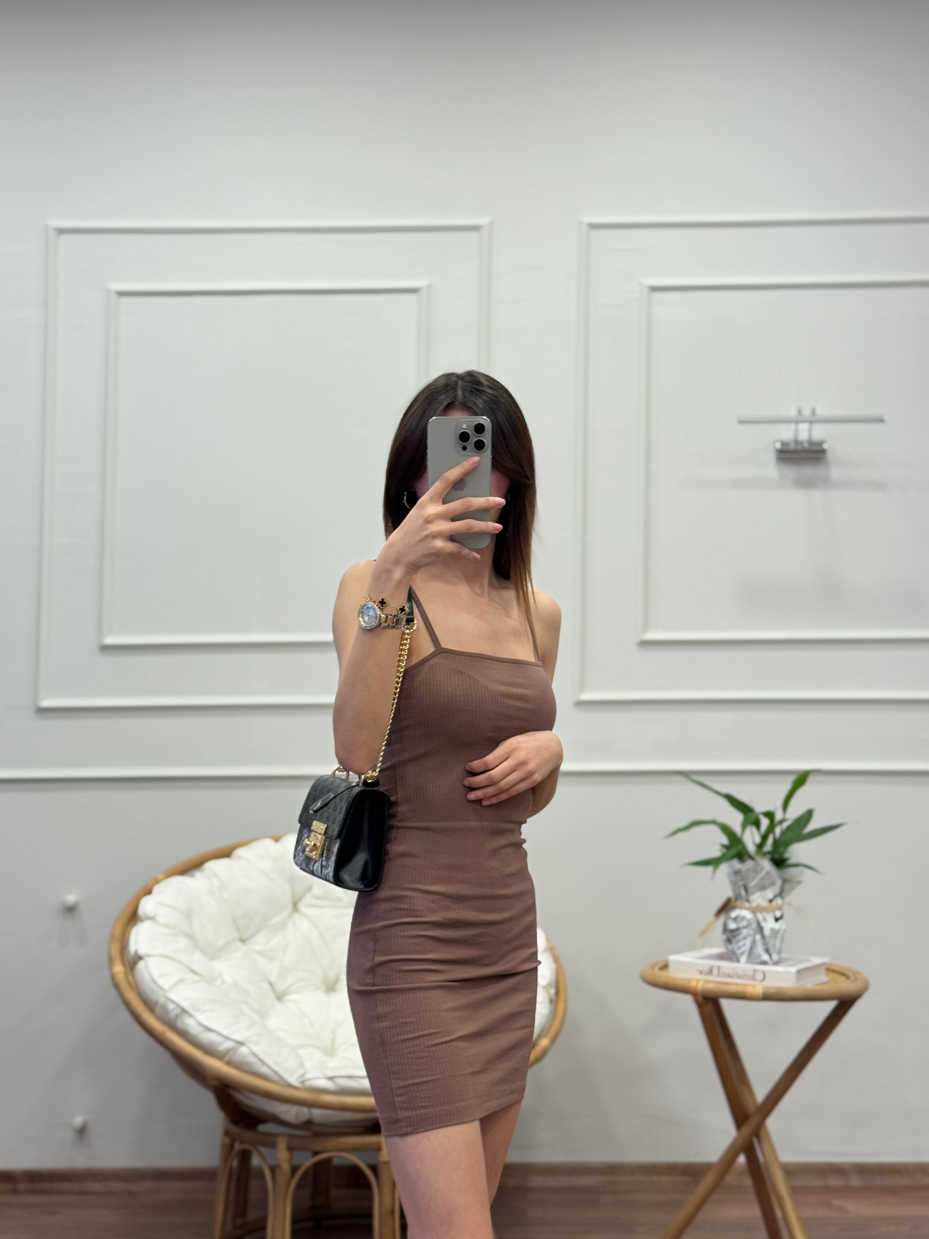 İp Askı Mini Elbise