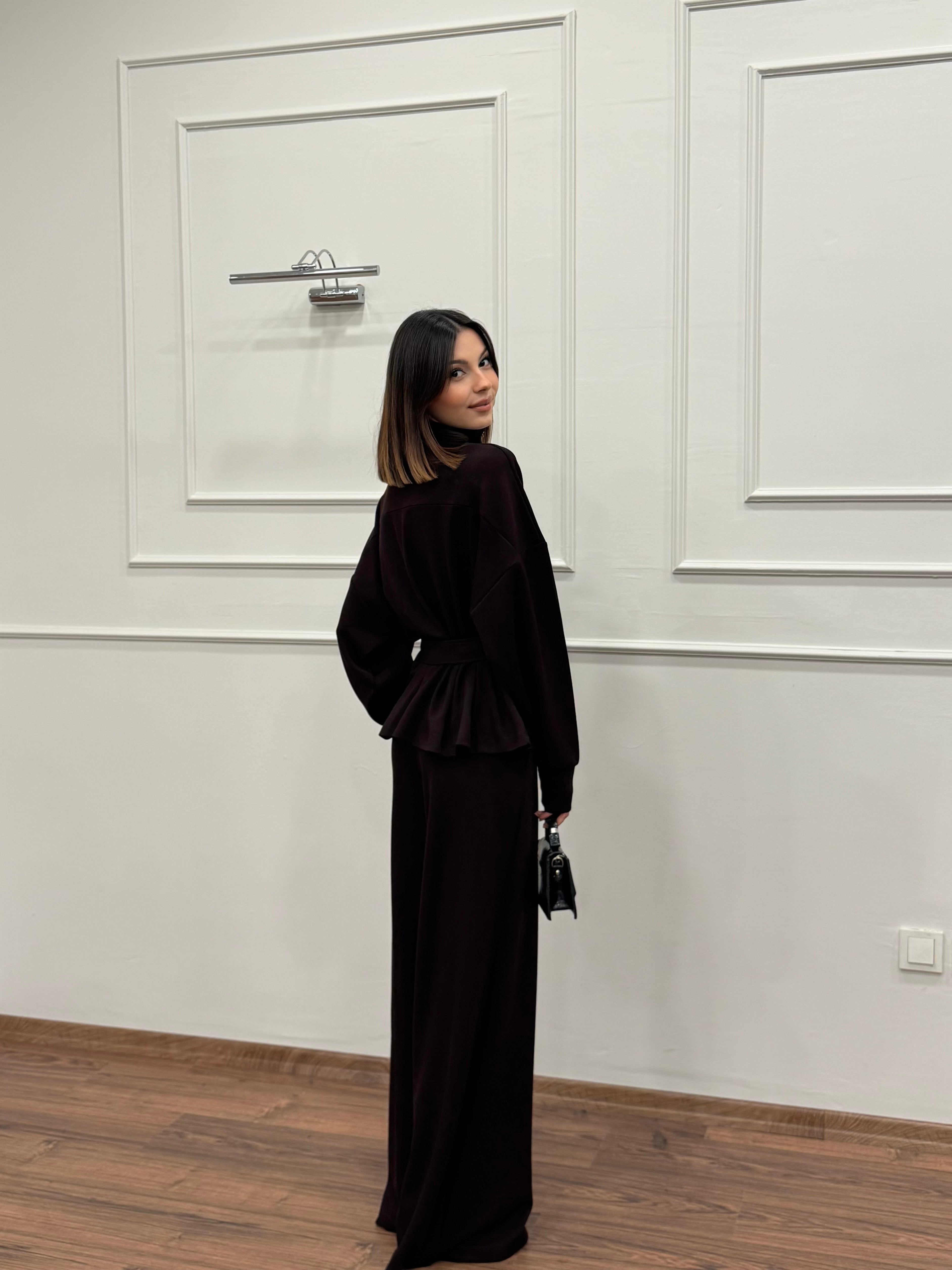 Alya Kahverengi Ceket Pantolon Takım