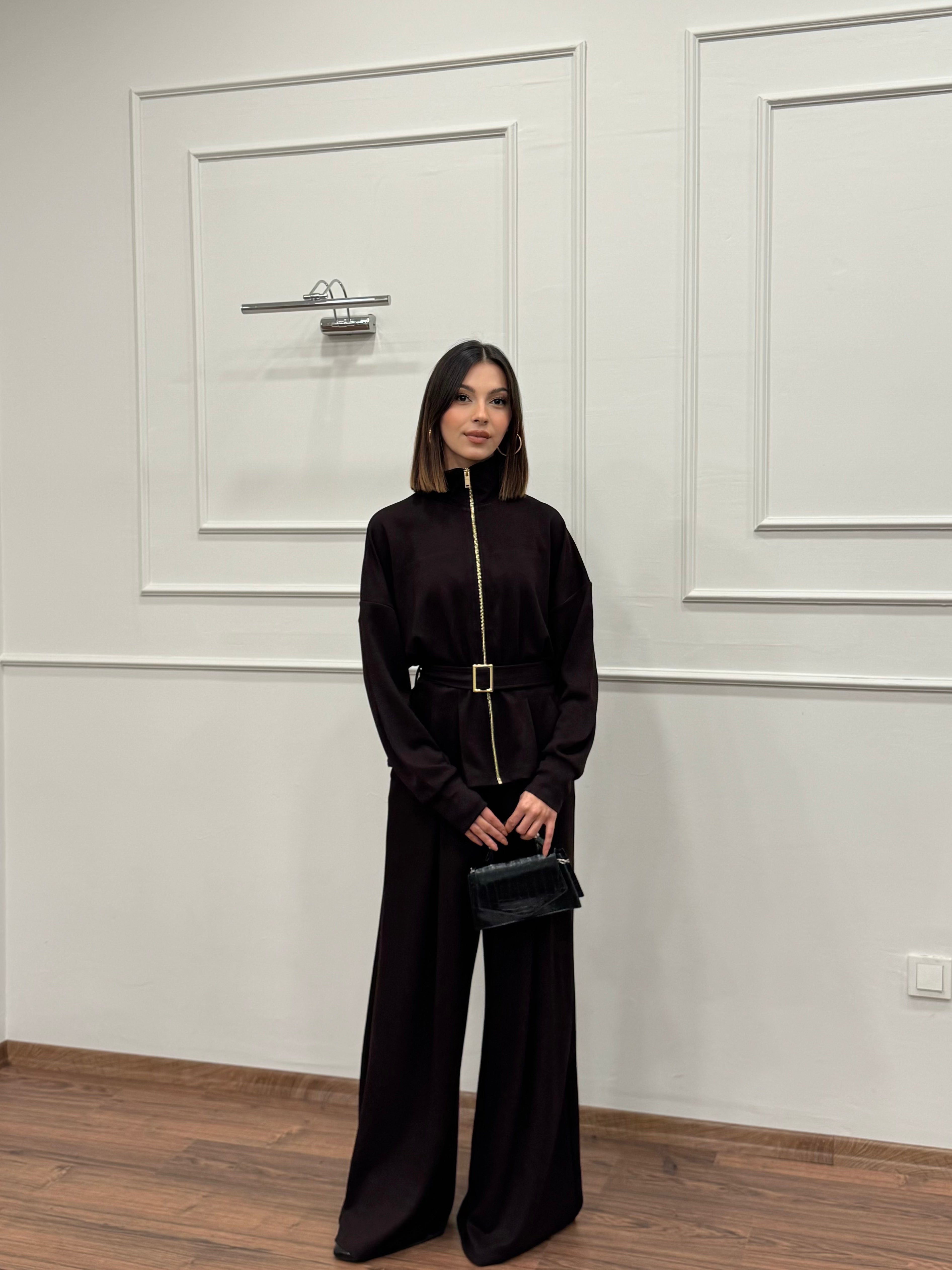 Alya Kahverengi Ceket Pantolon Takım