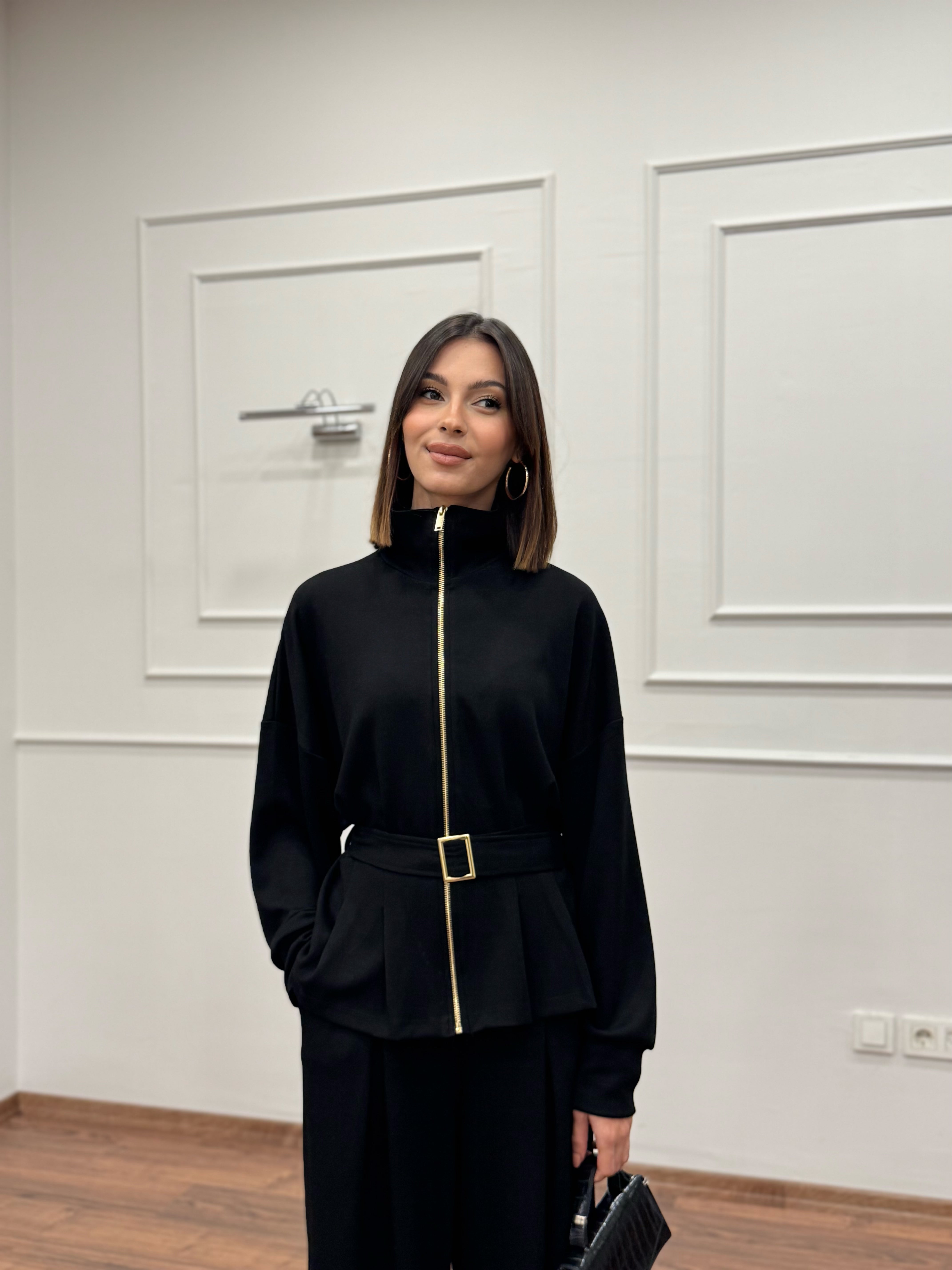 Alya Siyah Ceket Pantolon Takım