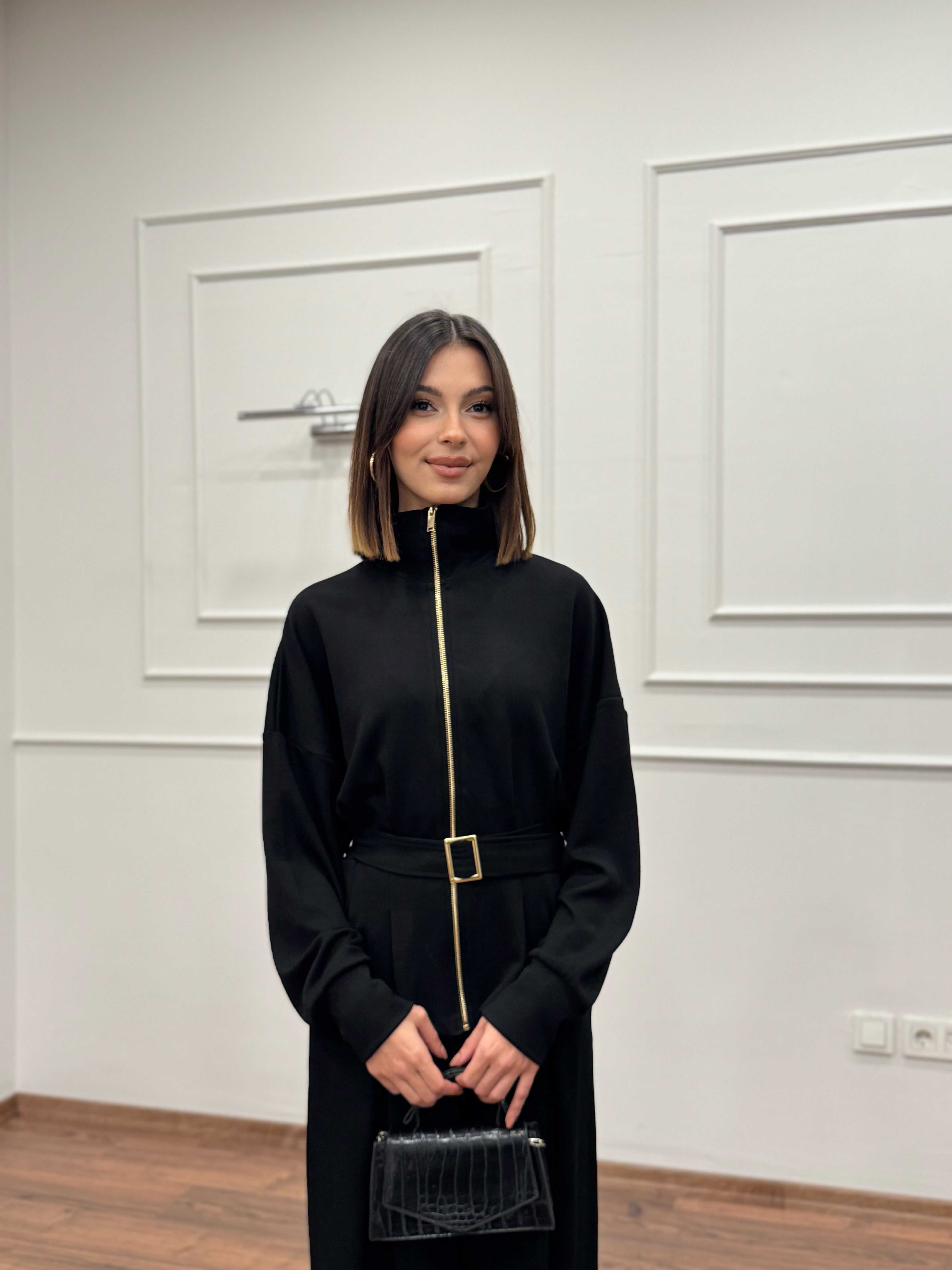 Alya Siyah Ceket Pantolon Takım