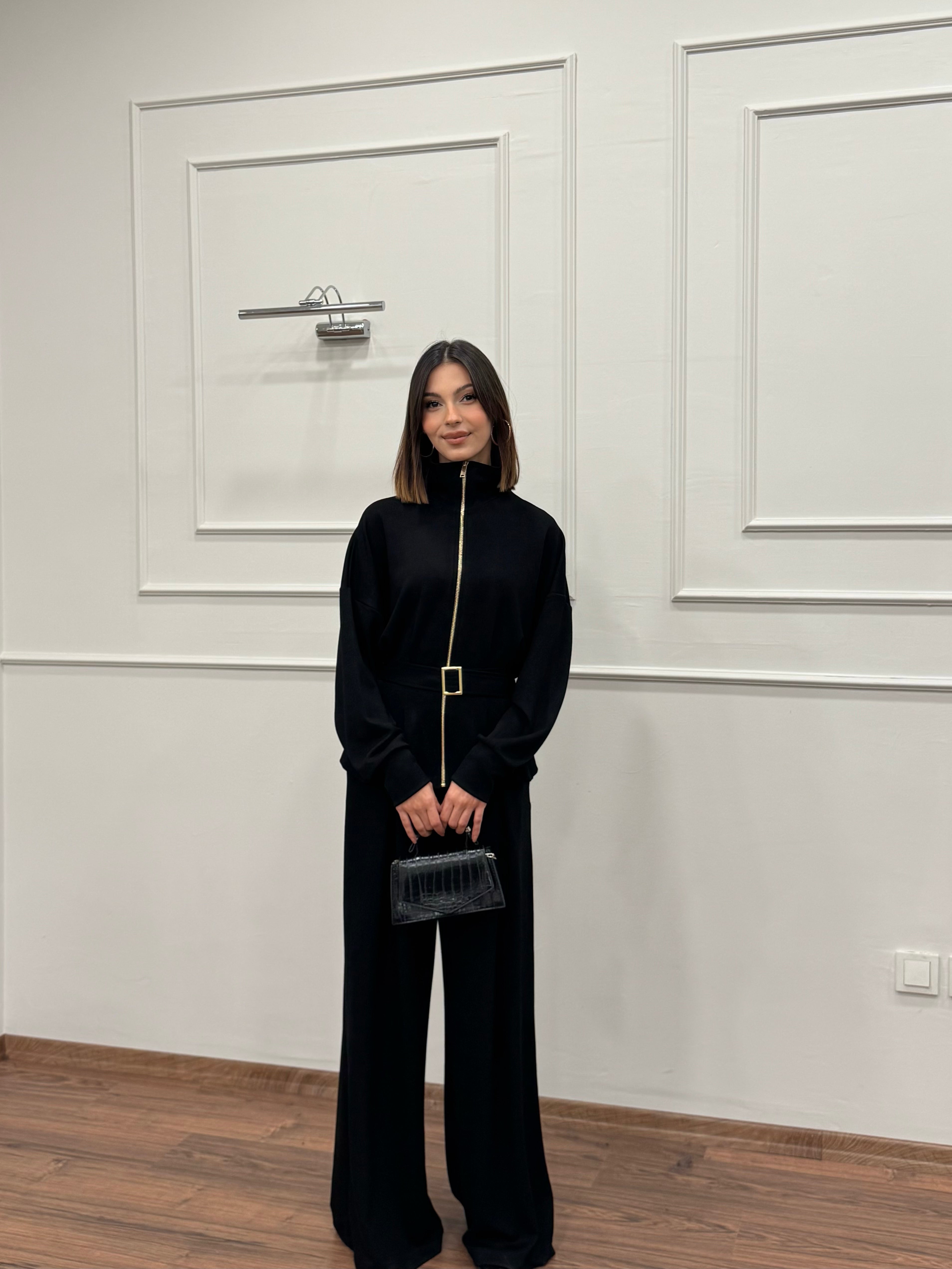 Alya Siyah Ceket Pantolon Takım