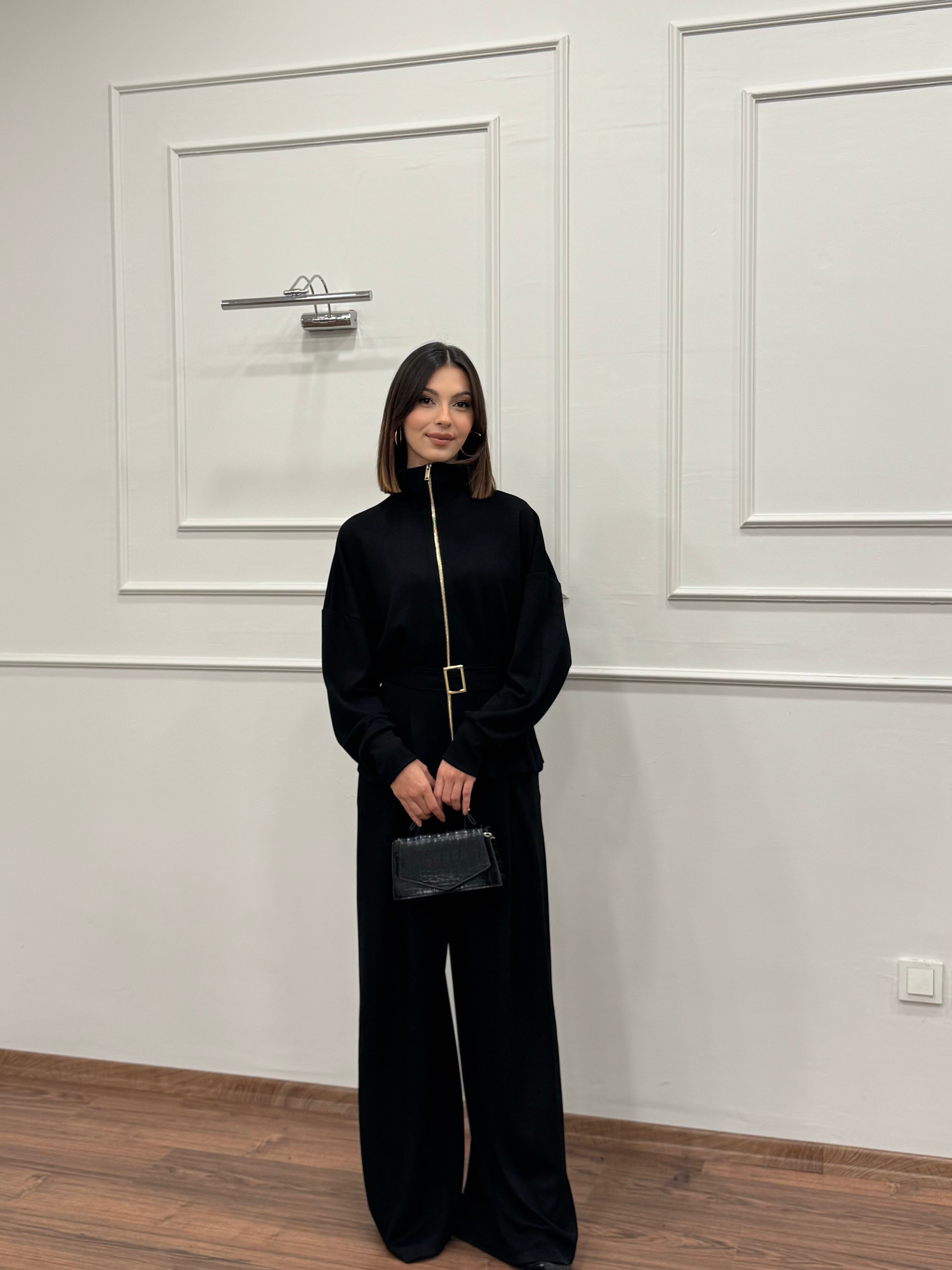 Alya Siyah Ceket Pantolon Takım