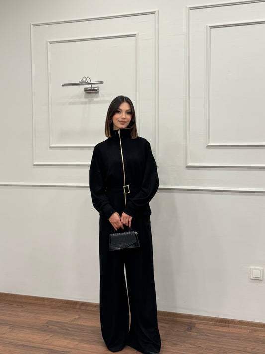 Alya Siyah Ceket Pantolon Takım