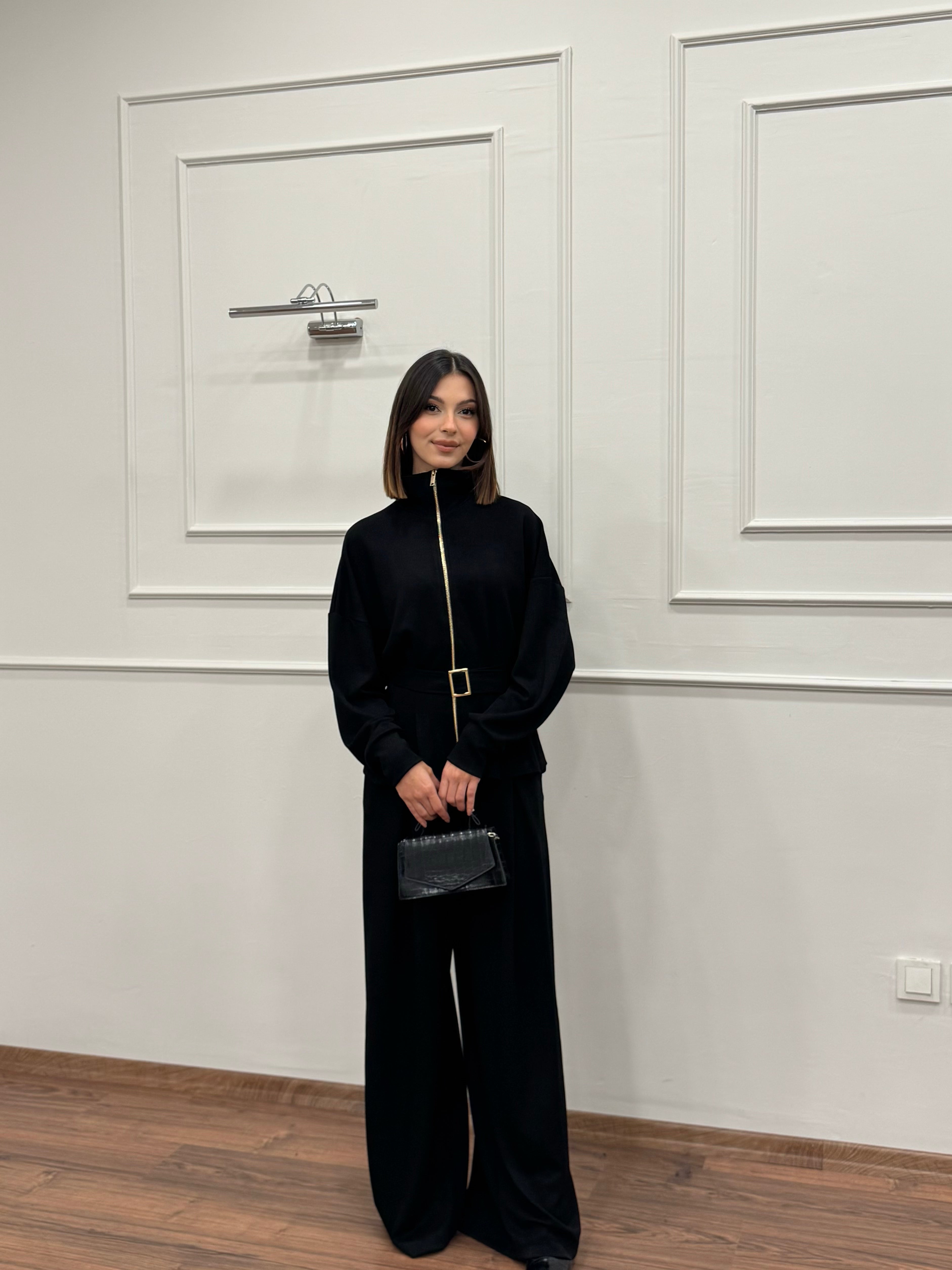 Alya Siyah Ceket Pantolon Takım